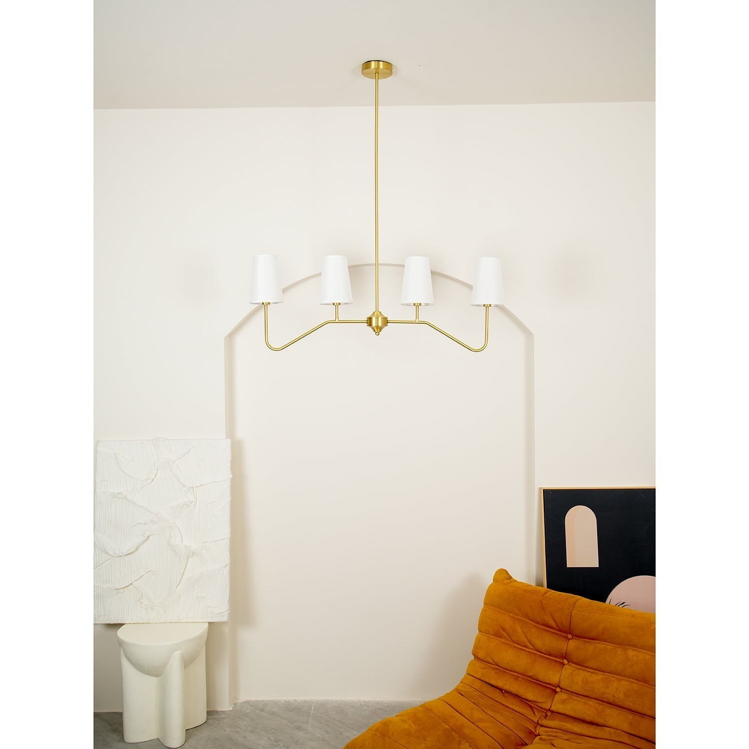 Avvenora Suspension Vintage Industrielle en Laiton et Tissu - Neutralighting
