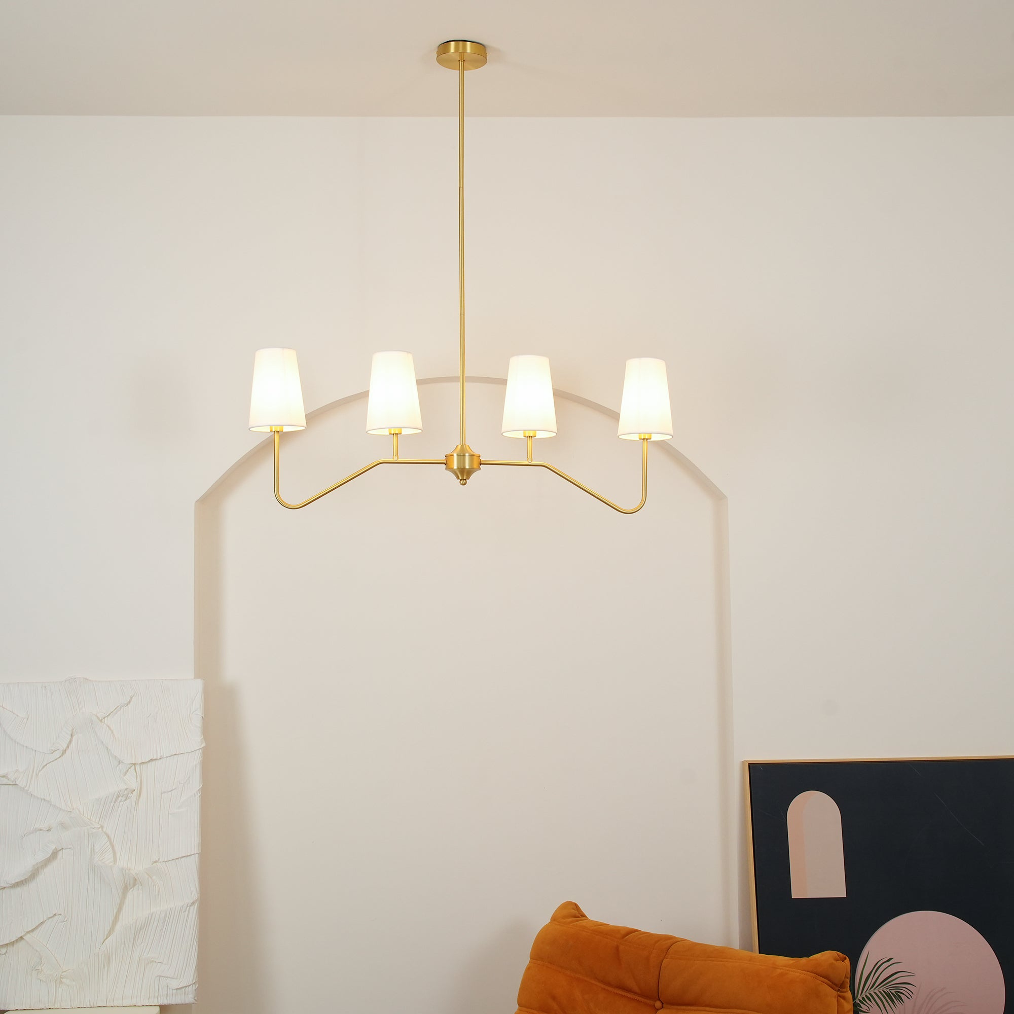Avvenora Suspension Vintage Industrielle en Laiton et Tissu - Neutralighting