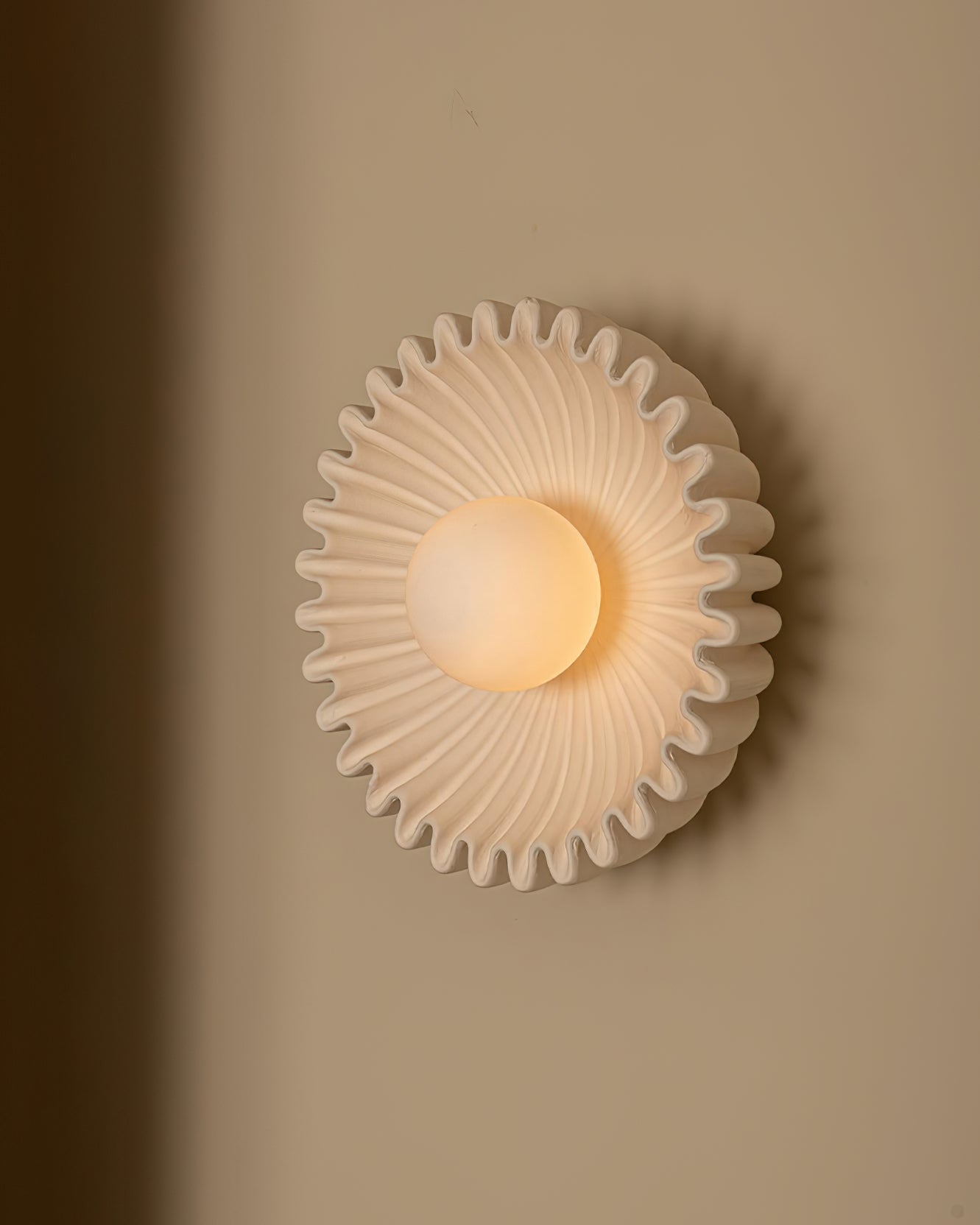 Wall Lamp Ceramics and Glass Dark Green White Black Beige Sculptural - Letslighting