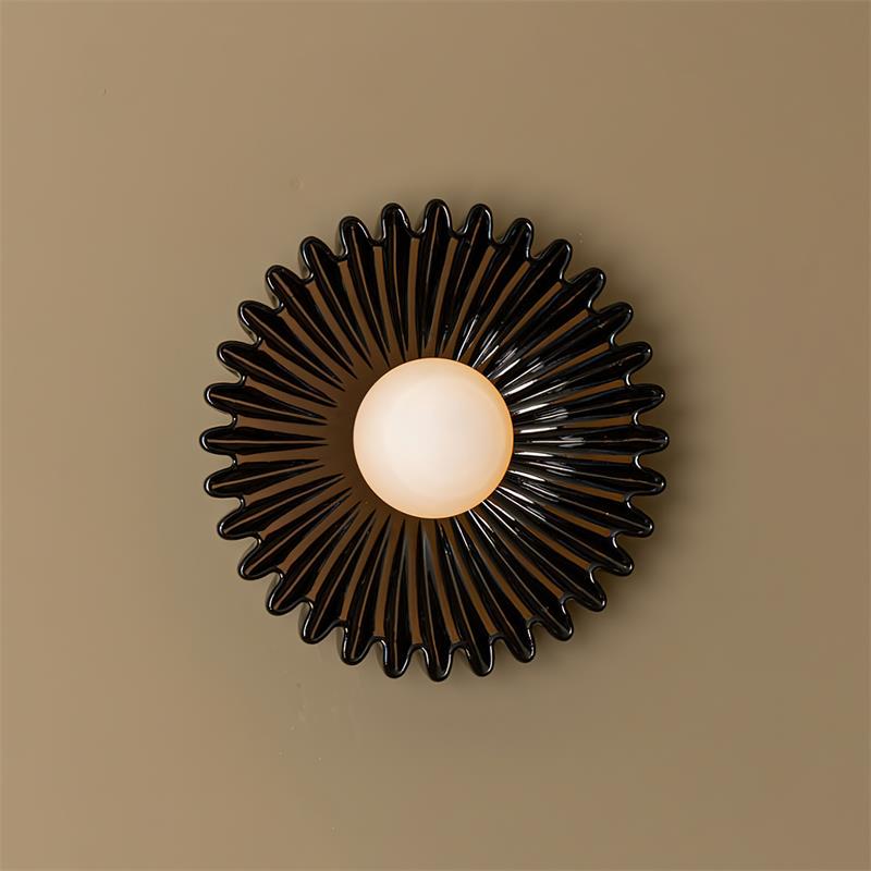Wall Lamp Ceramics and Glass Dark Green White Black Beige Sculptural - Letslighting