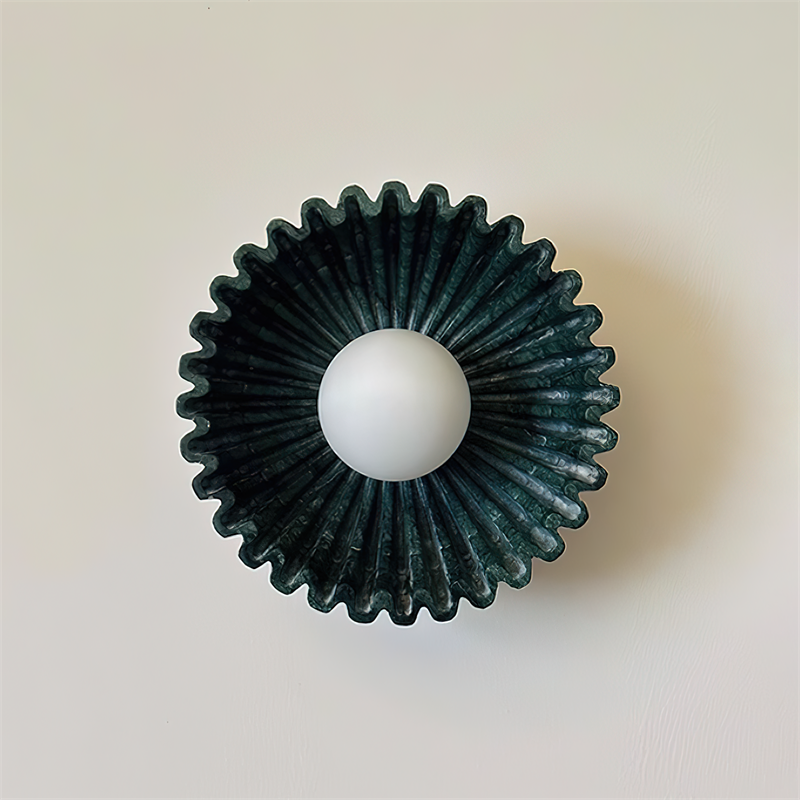 Wall Lamp Ceramics and Glass Dark Green White Black Beige Sculptural - Letslighting