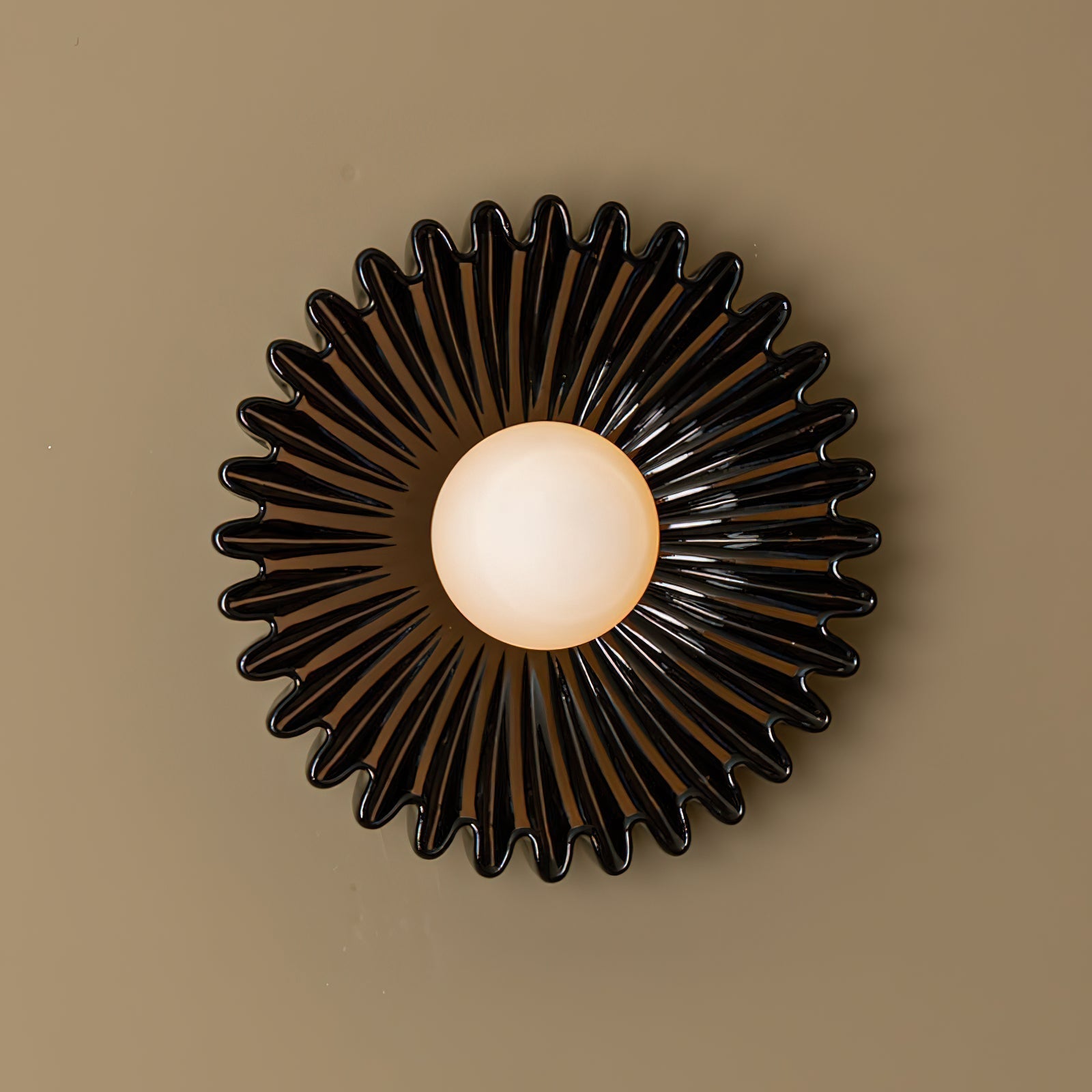 Wall Lamp Ceramics and Glass Dark Green White Black Beige Sculptural - Letslighting