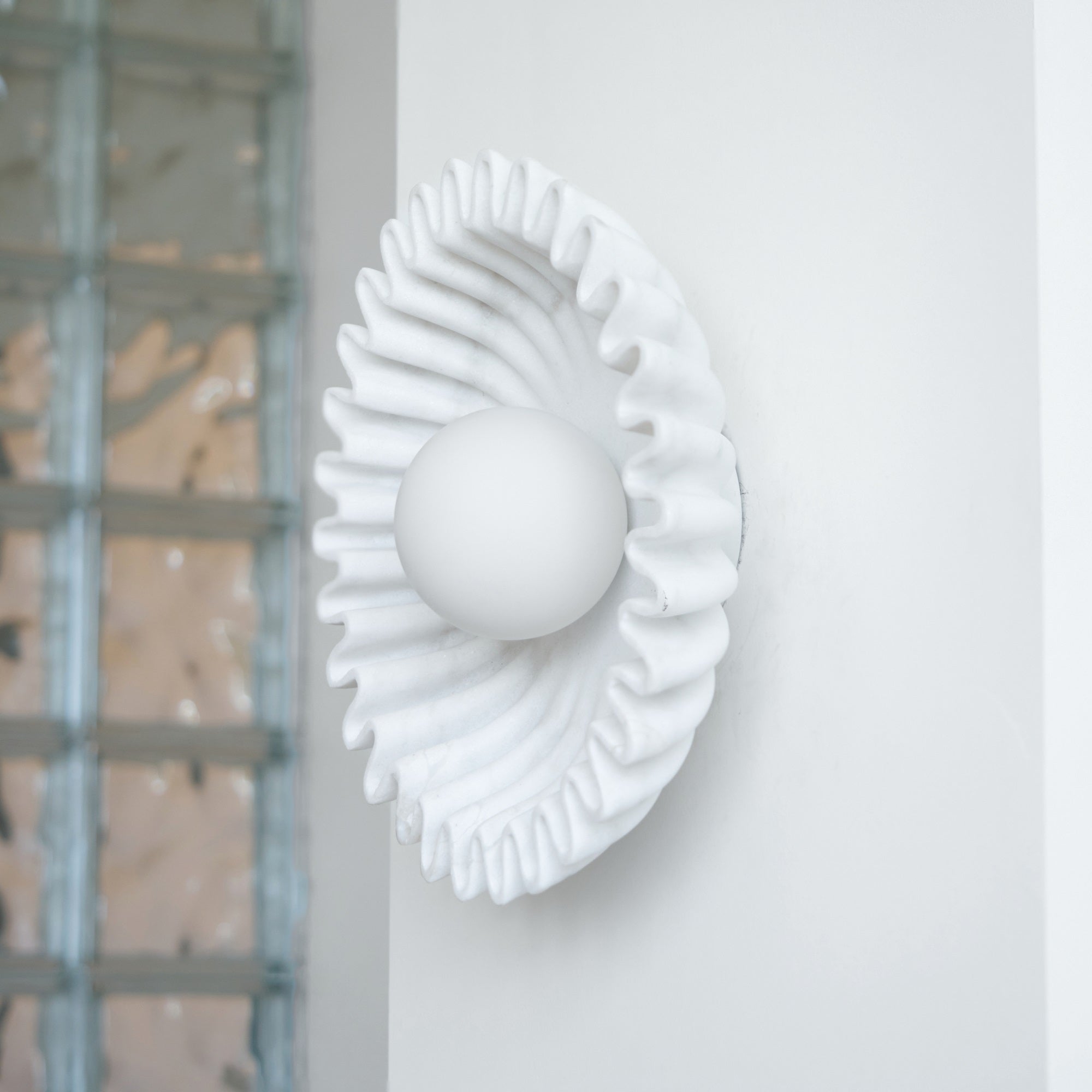 Wall Lamp Ceramics and Glass Dark Green White Black Beige Sculptural - Letslighting