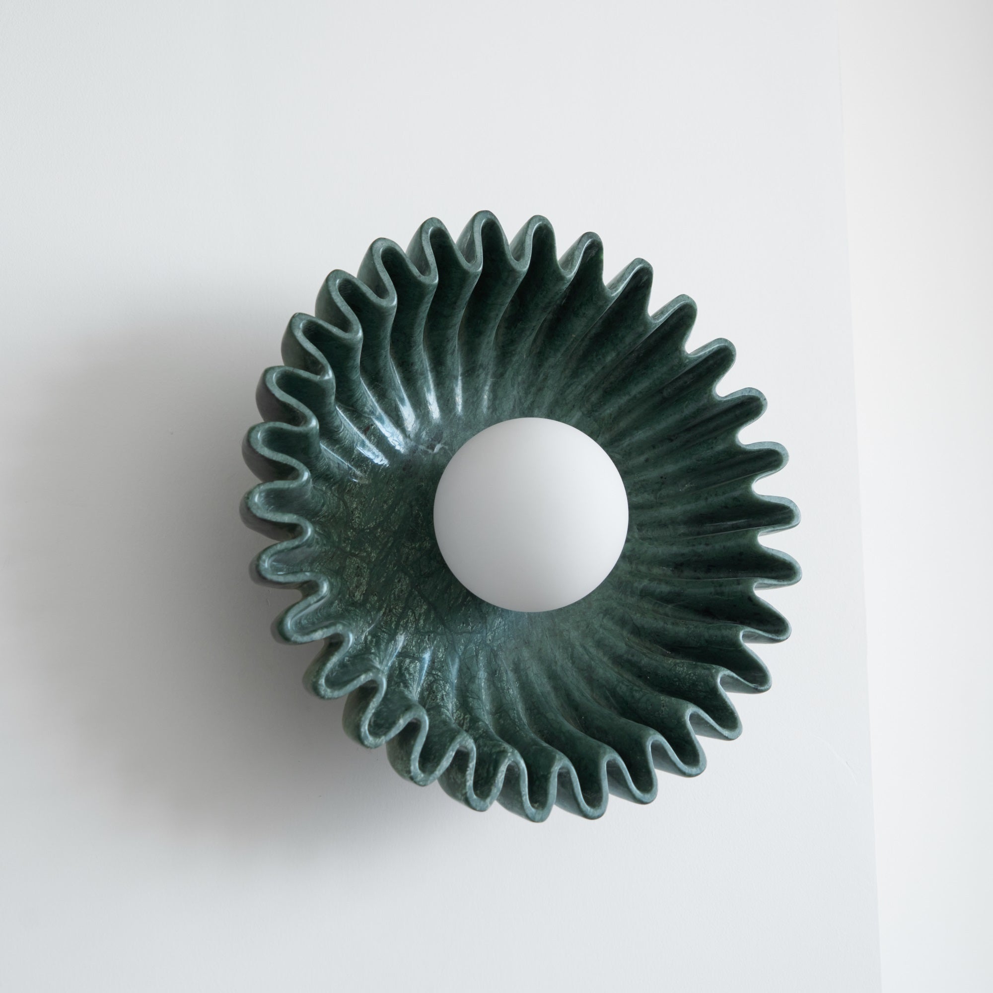 Wall Lamp Ceramics and Glass Dark Green White Black Beige Sculptural - Letslighting