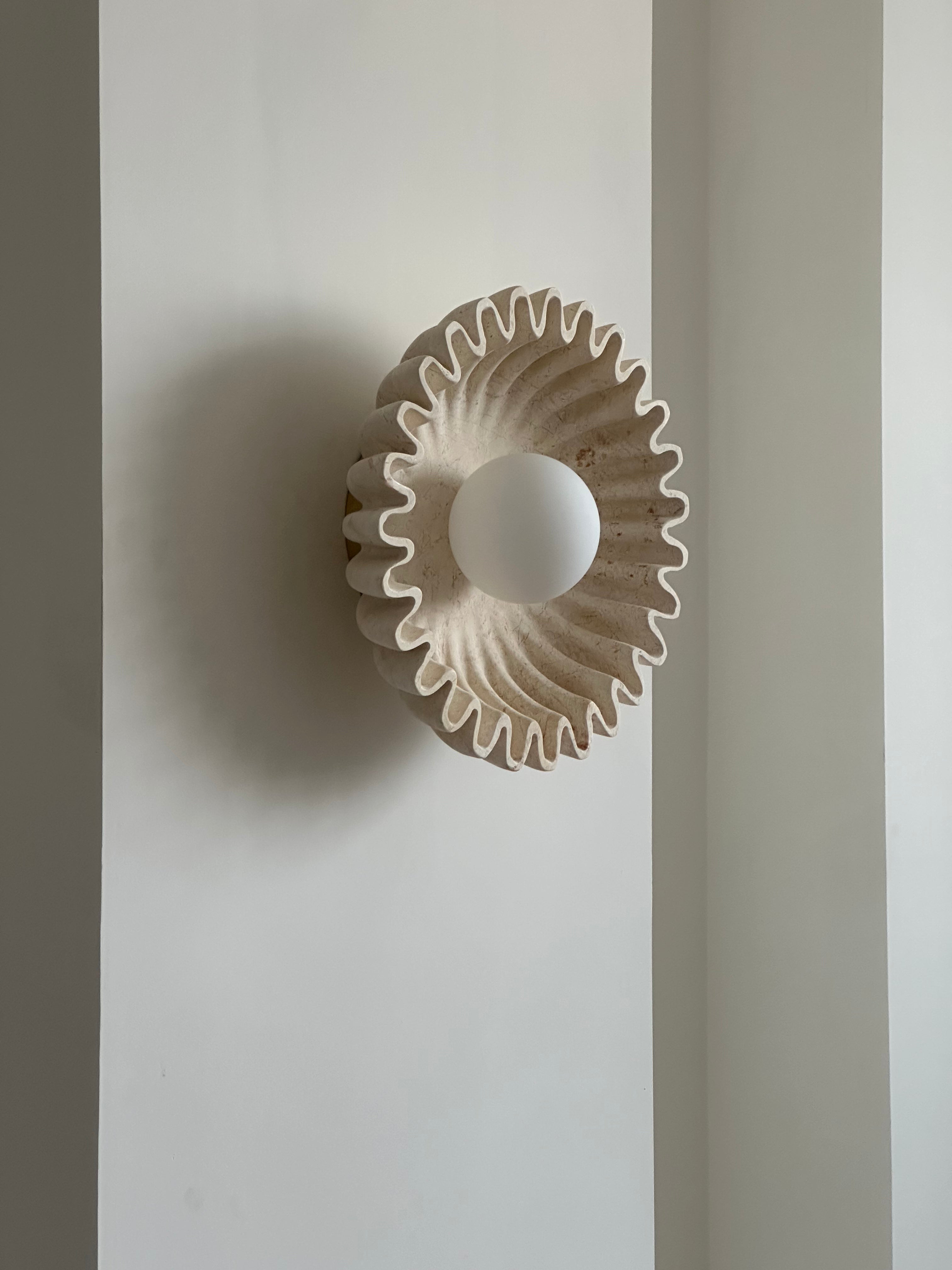 Wall Lamp Ceramics and Glass Dark Green White Black Beige Sculptural - Letslighting