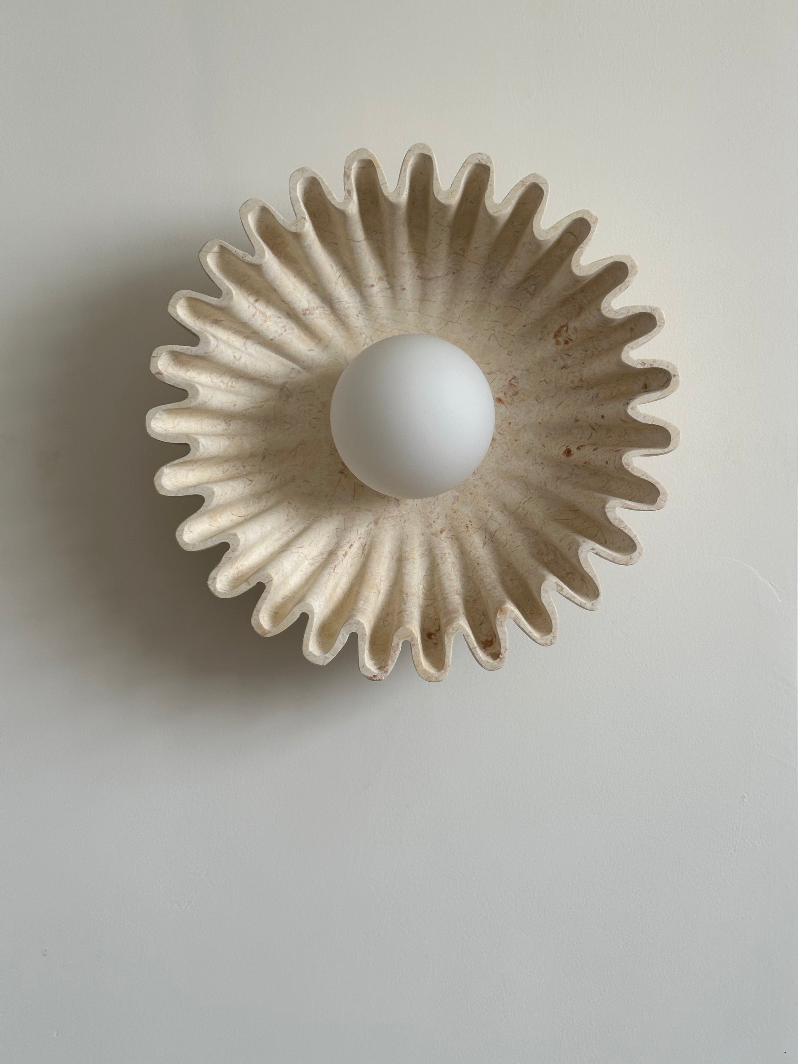 Wall Lamp Ceramics and Glass Dark Green White Black Beige Sculptural - Letslighting