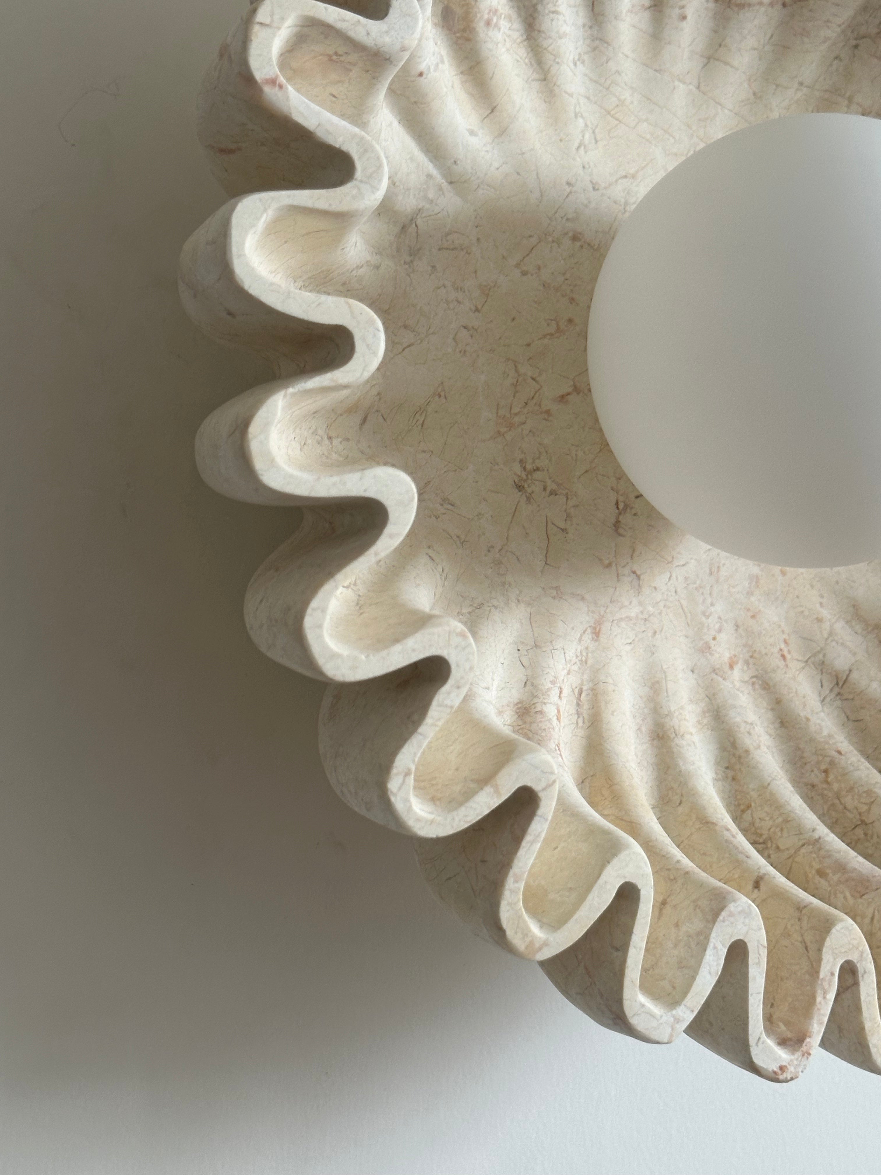 Wall Lamp Ceramics and Glass Dark Green White Black Beige Sculptural - Letslighting