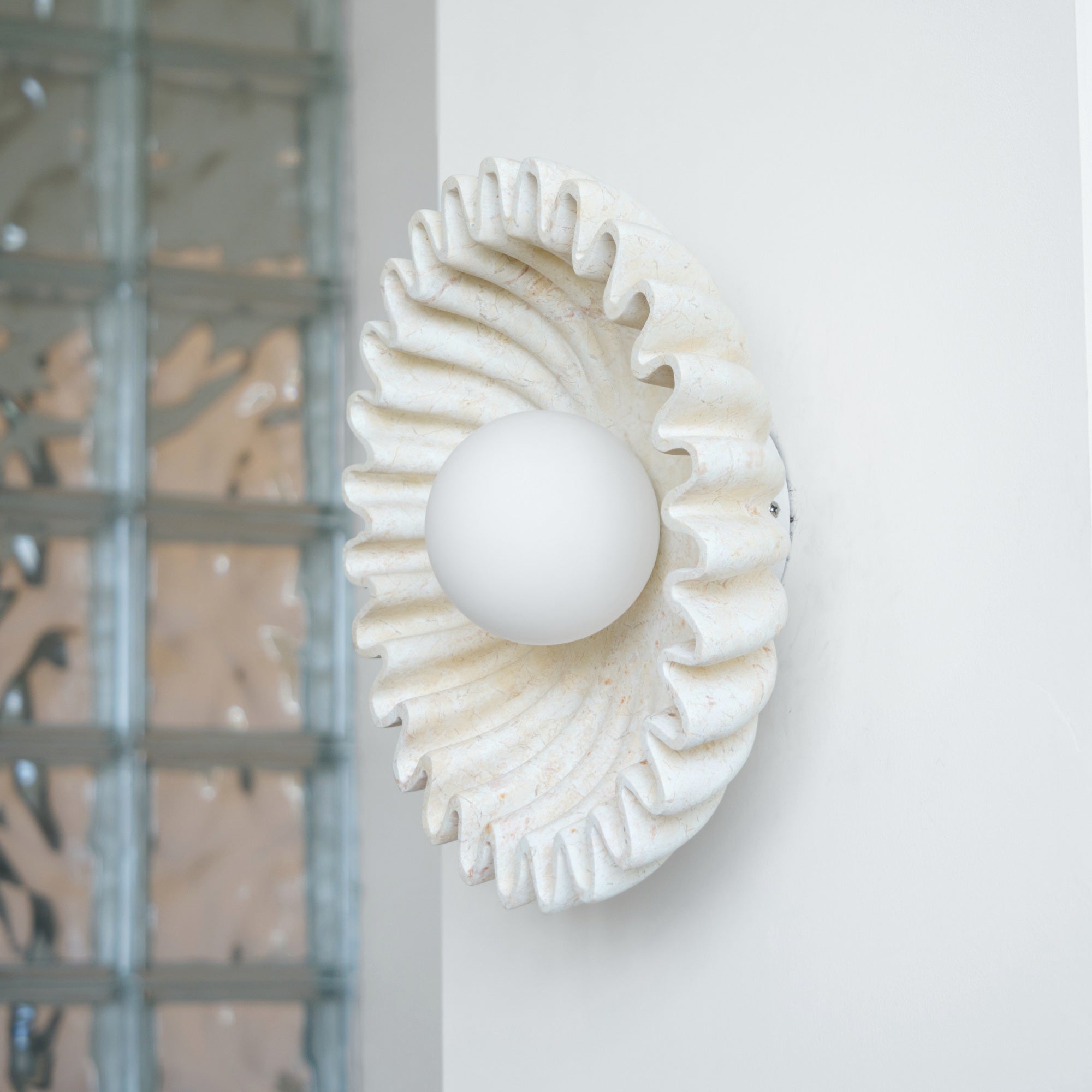 Wall Lamp Ceramics and Glass Dark Green White Black Beige Sculptural - Letslighting