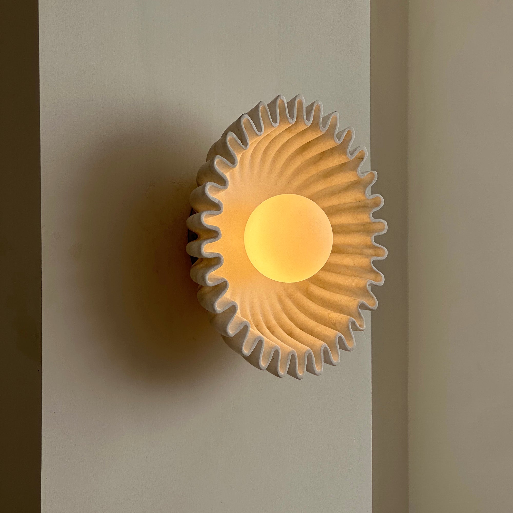 Wall Lamp Ceramics and Glass Dark Green White Black Beige Sculptural - Letslighting