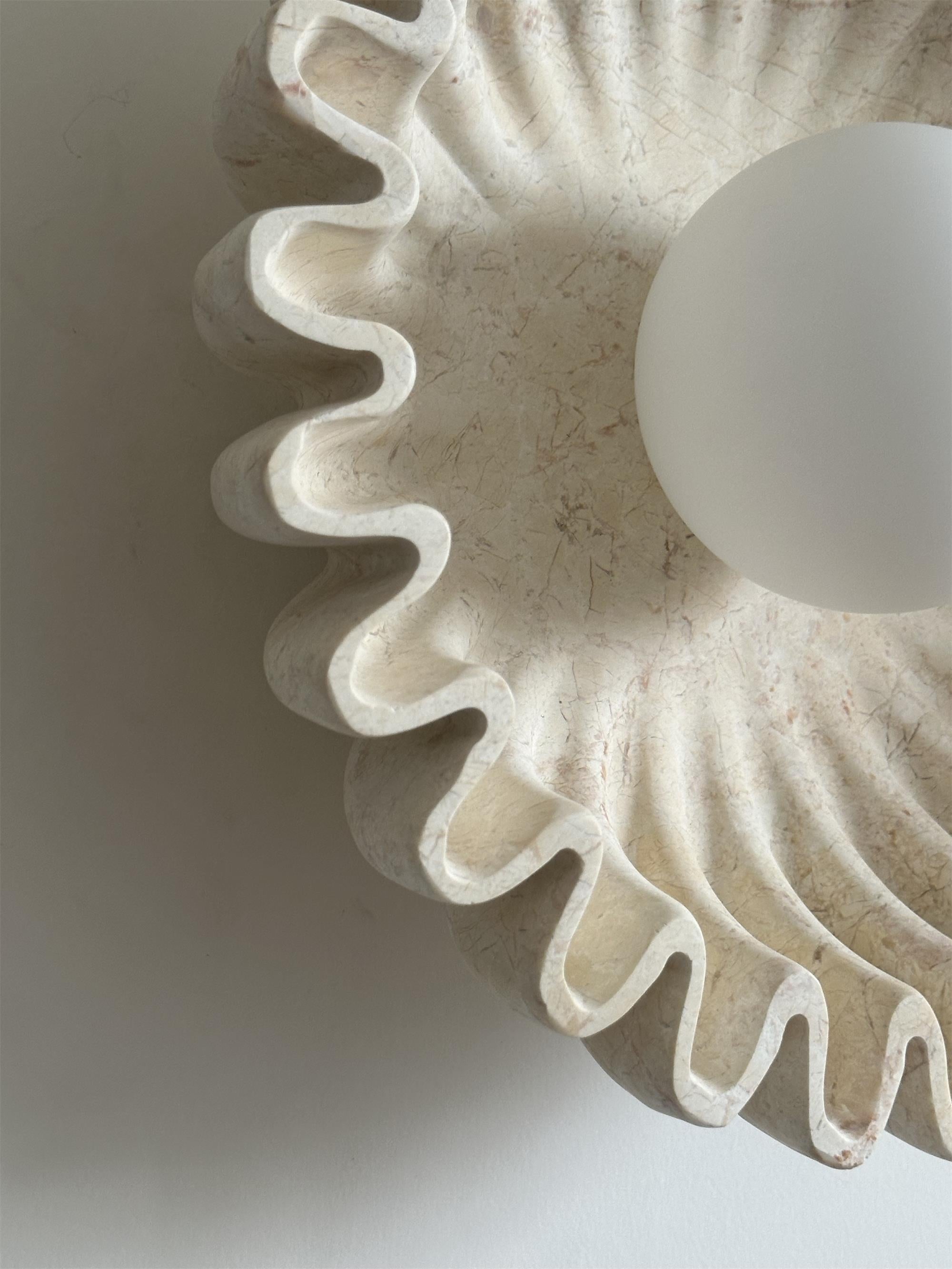 Wall Lamp Ceramics and Glass Dark Green White Black Beige Sculptural - Letslighting