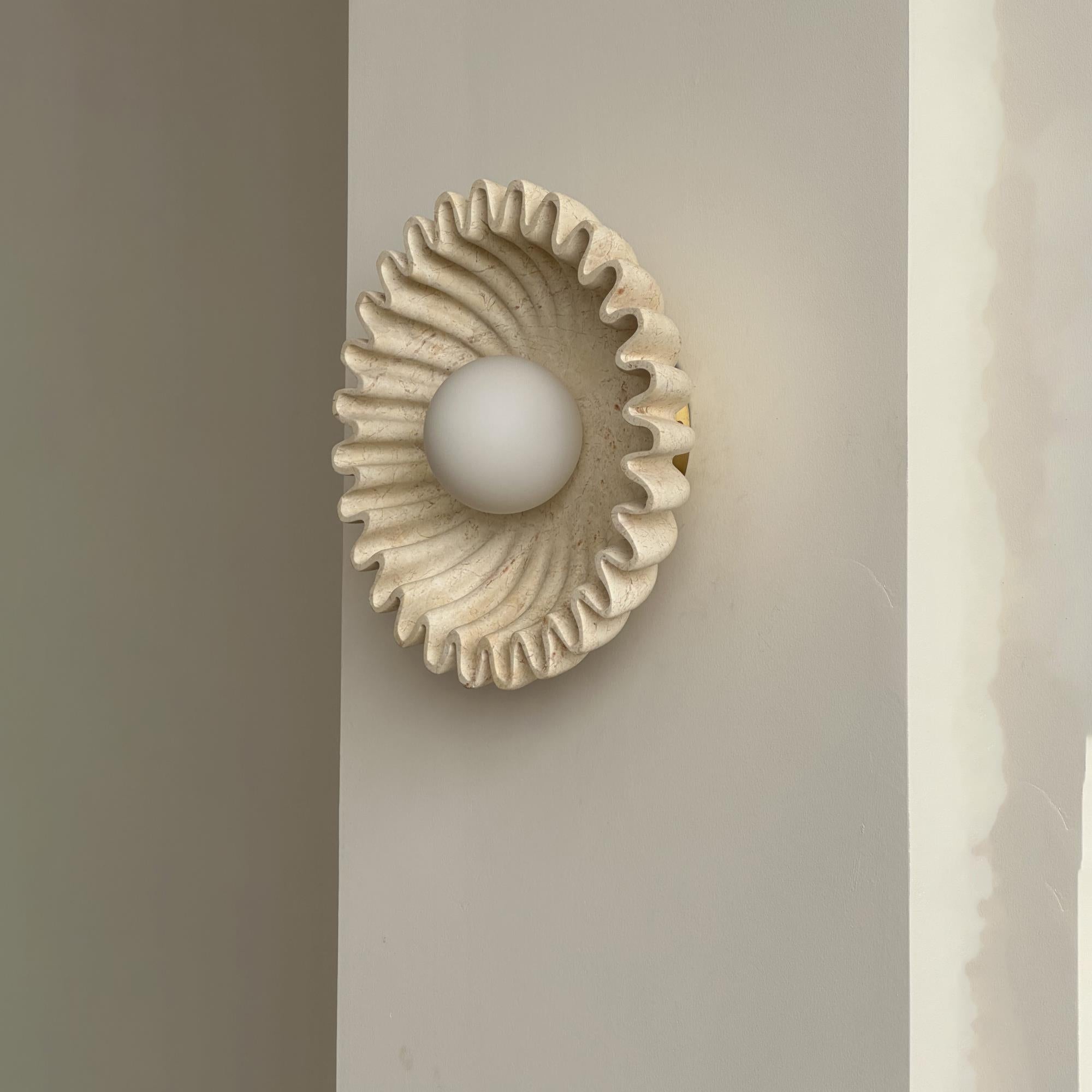 Wall Lamp Ceramics and Glass Dark Green White Black Beige Sculptural - Letslighting