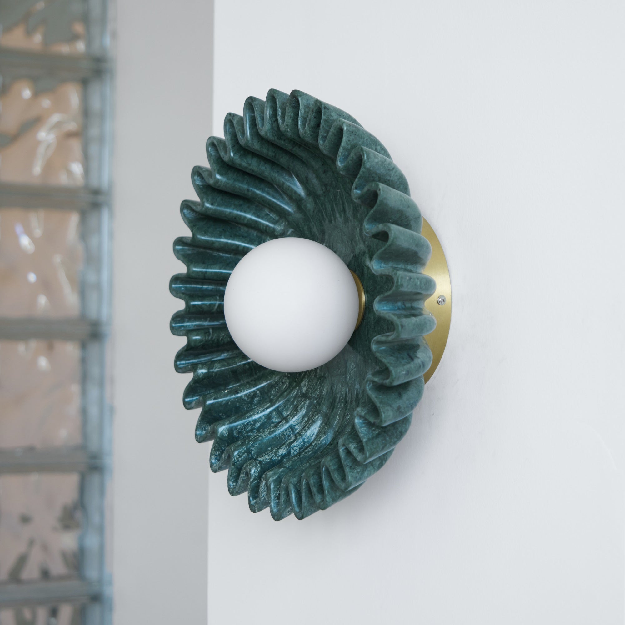 Wall Lamp Ceramics and Glass Dark Green White Black Beige Sculptural - Letslighting