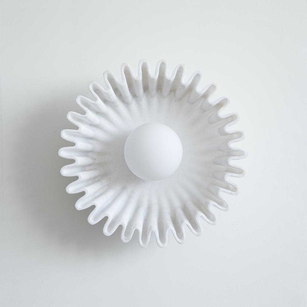 Wall Lamp Ceramics and Glass Dark Green White Black Beige Sculptural - Letslighting