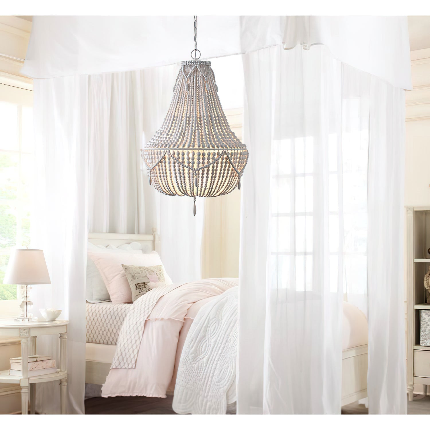 Eirikuvyu Postmodern Luxury Bead Metal Wood Chandelier - Lamp Copper