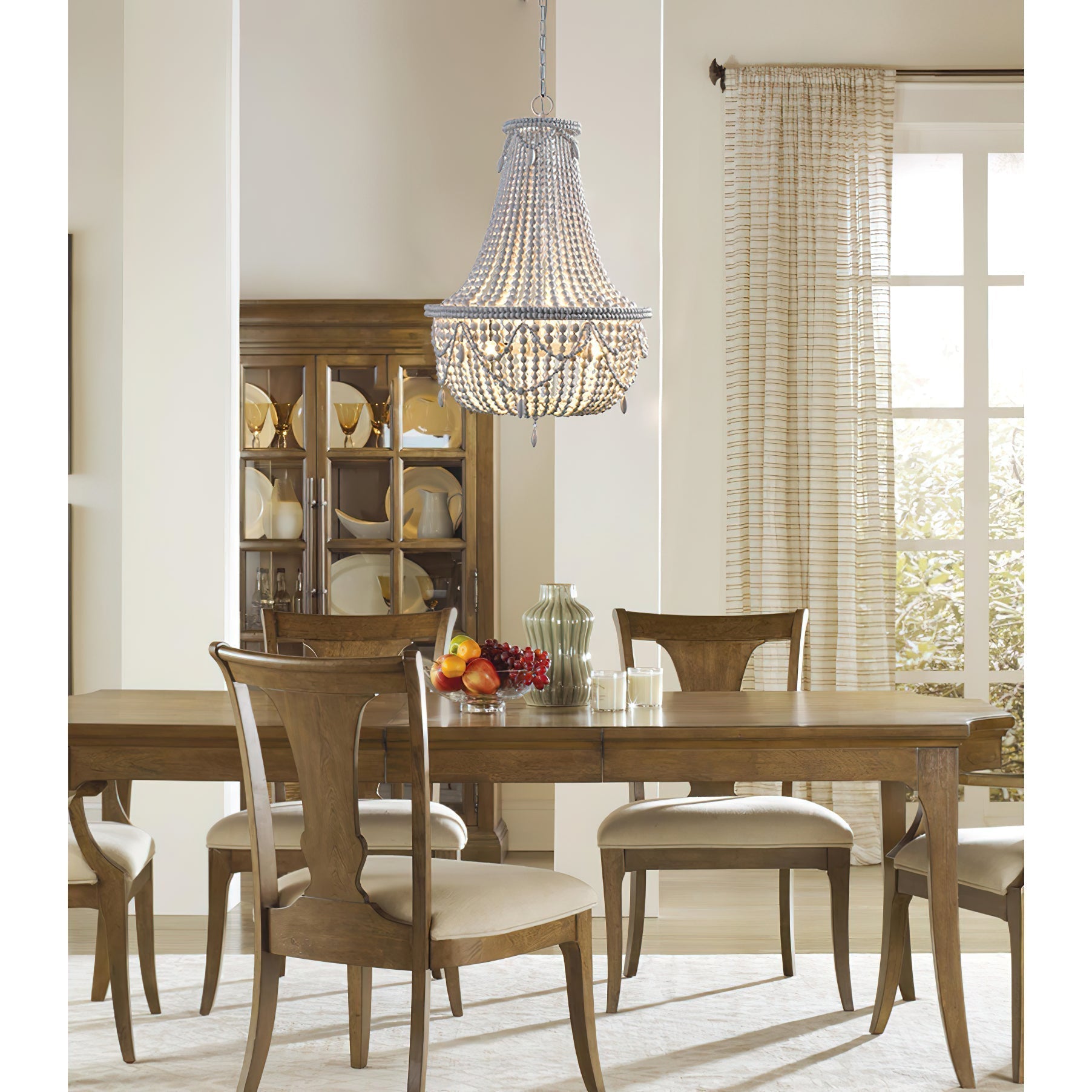 Eirikuvyu Postmodern Luxury Bead Metal Wood Chandelier - Lamp Copper