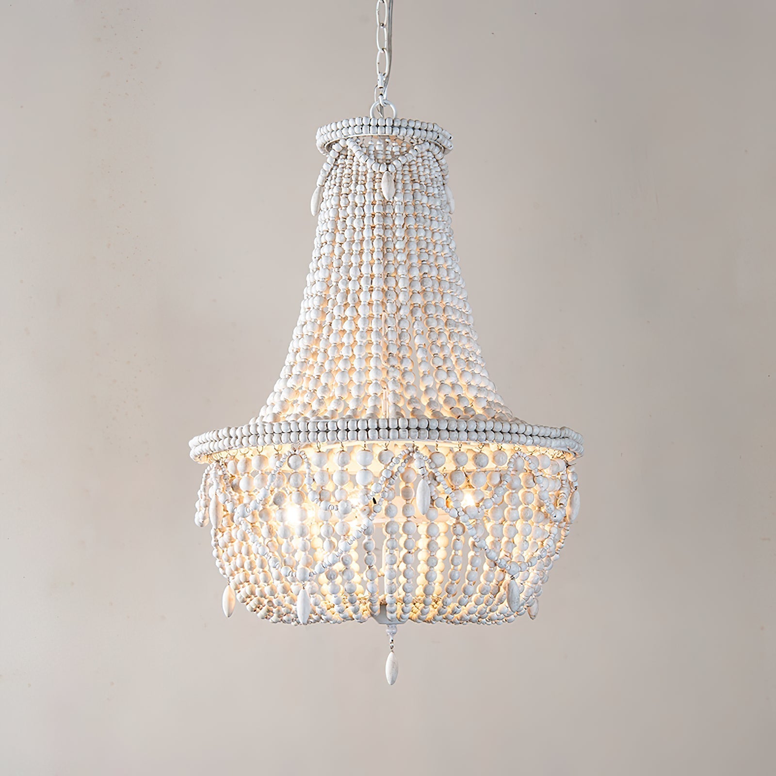 Eirikuvyu Postmodern Luxury Bead Metal Wood Chandelier - Lamp Copper