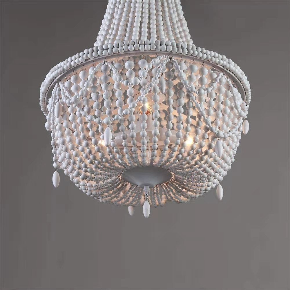 Eirikuvyu Postmodern Luxury Bead Metal Wood Chandelier - Lamp Copper