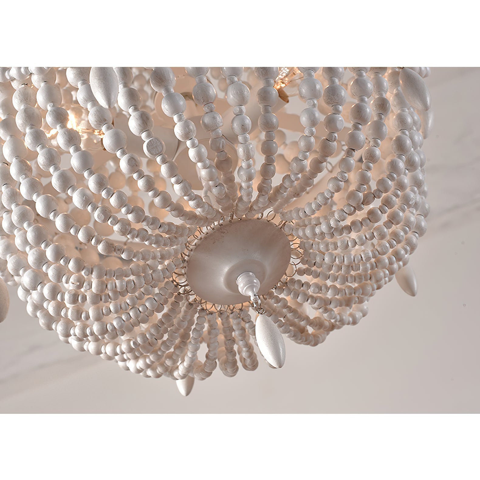 Eirikuvyu Postmodern Luxury Bead Metal Wood Chandelier - Lamp Copper