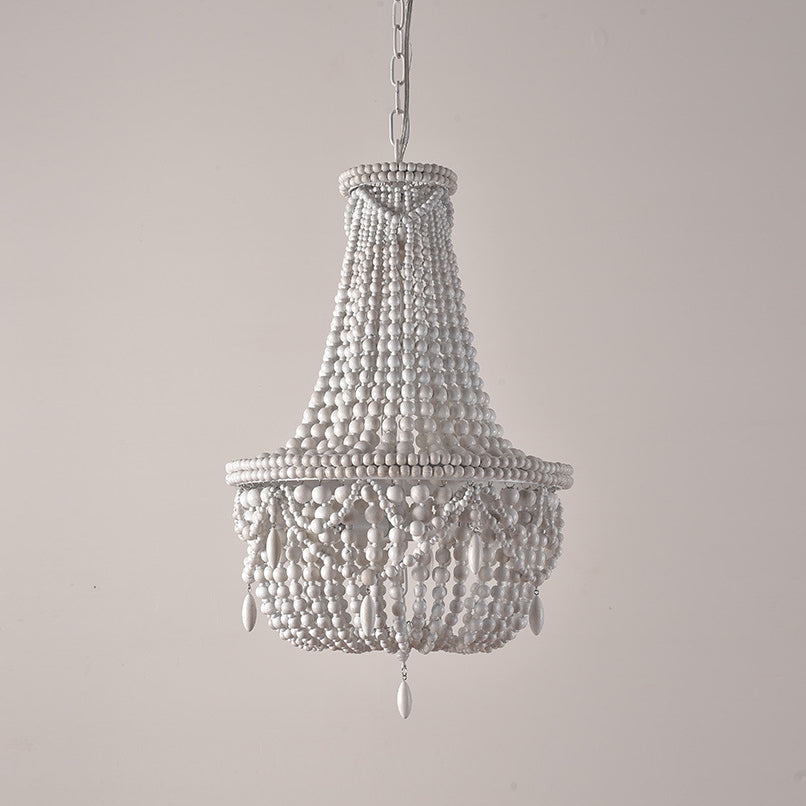 Eirikuvyu Postmodern Luxury Bead Metal Wood Chandelier - Lamp Copper