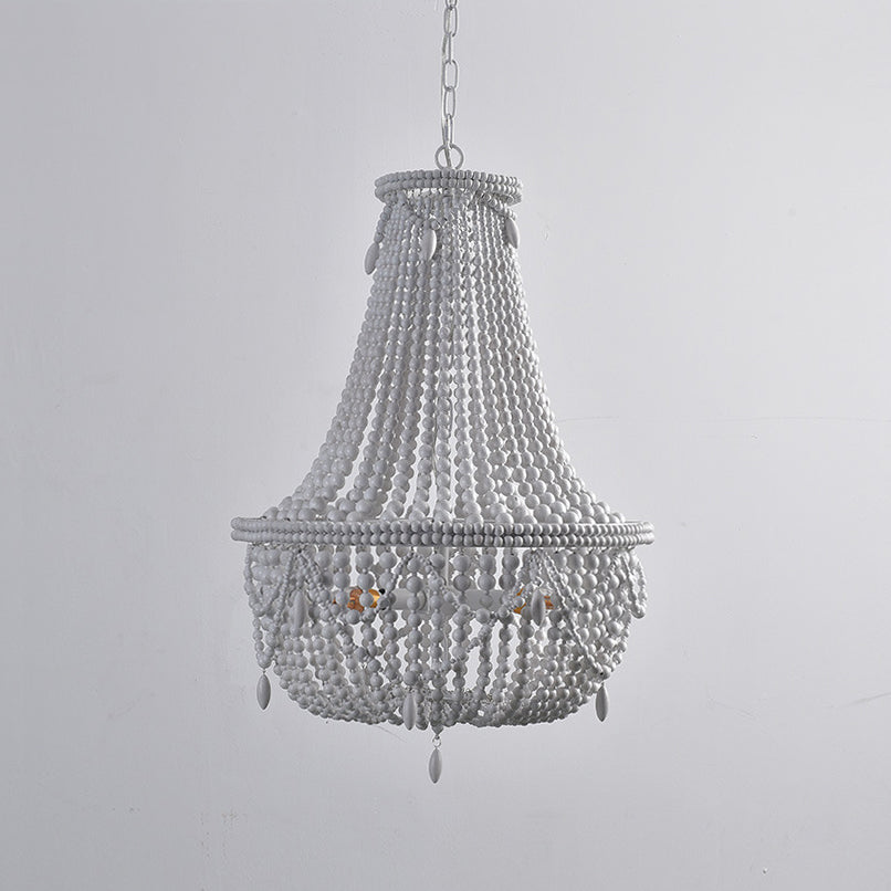 Eirikuvyu Postmodern Luxury Bead Metal Wood Chandelier - Lamp Copper