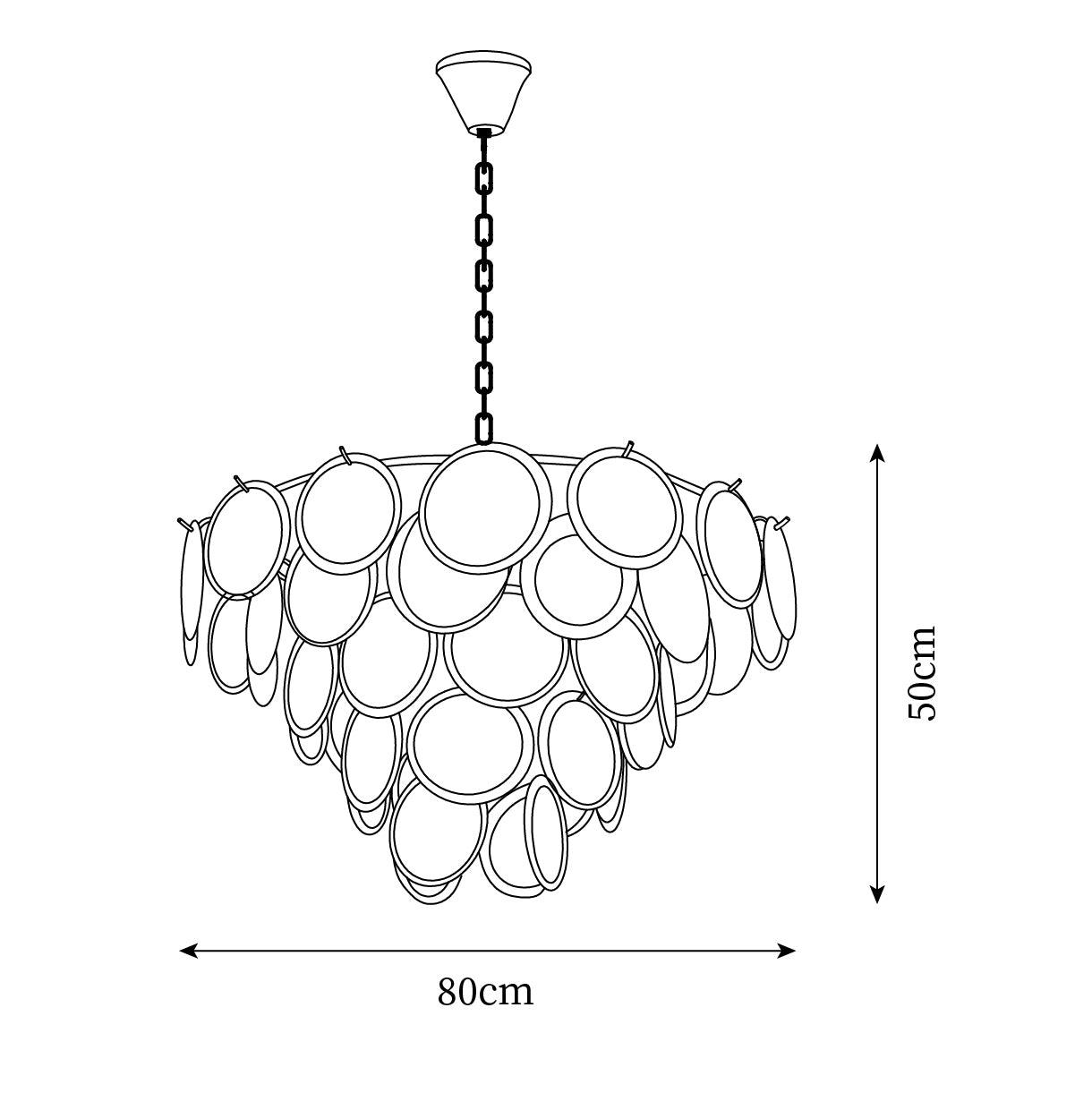 Lustre Esona à Disques en Verre Givré en Cascades - Neutralighting