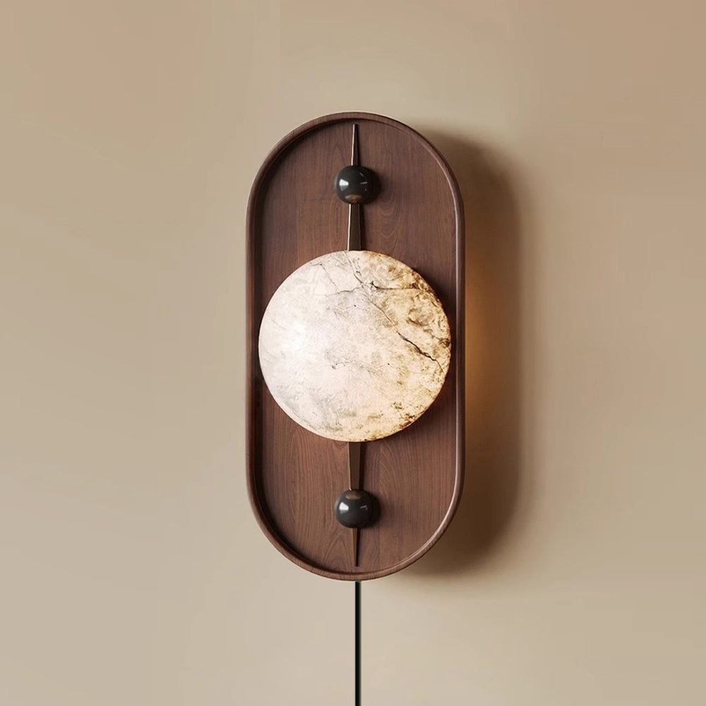 Fljotuvyu Modern Minimalist Plug-in Metal Alabaster Wall Lamp - Lamp Copper