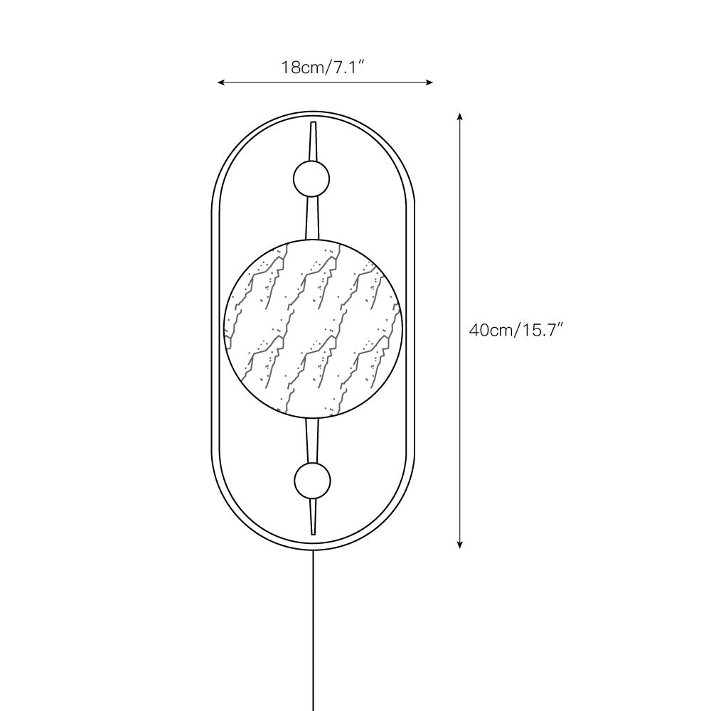 Fljotuvyu Modern Minimalist Plug-in Metal Alabaster Wall Lamp - Lamp Copper