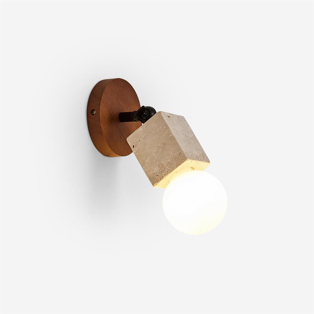 Ritta Applique Murale Travertin Mignon Plaque en Bois - Neutralighting