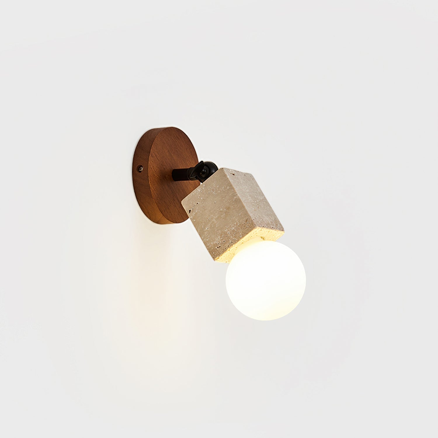 Ritta Applique Murale Travertin Mignon Plaque en Bois - Neutralighting