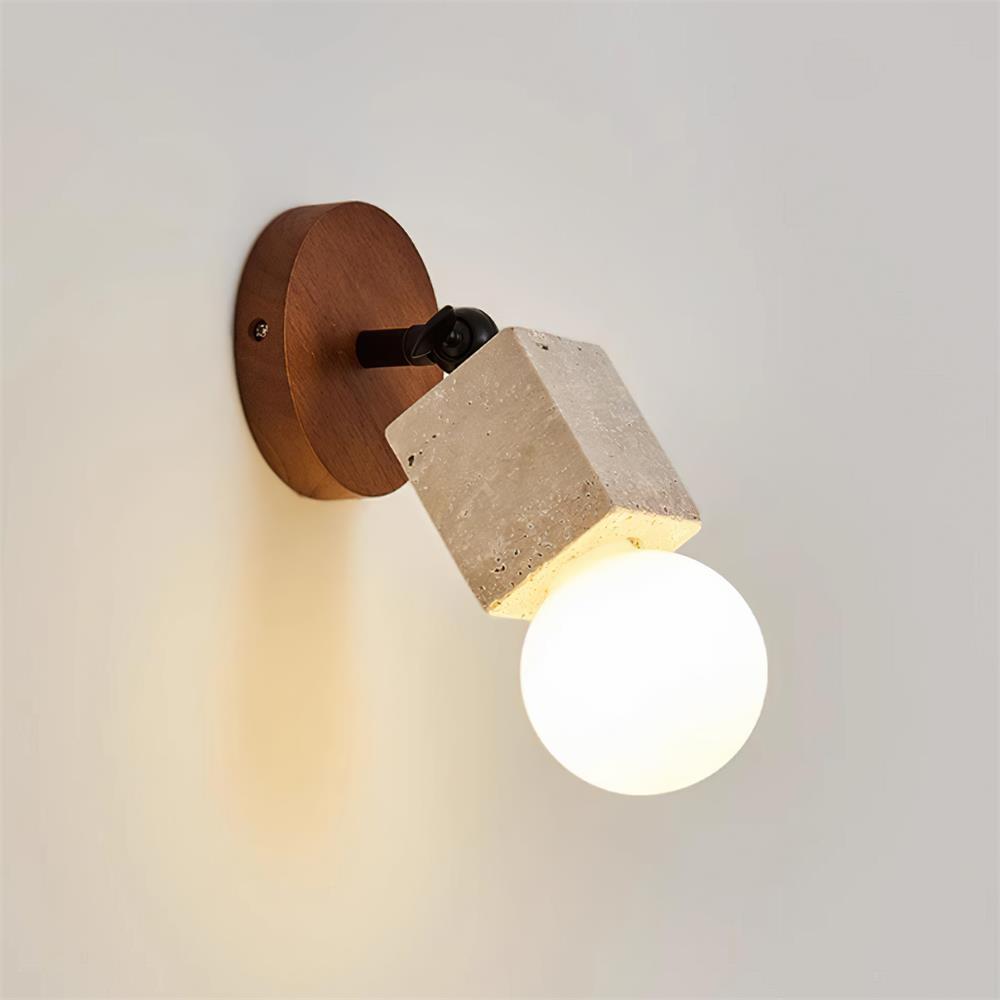 Ritta Applique Murale Travertin Mignon Plaque en Bois - Neutralighting