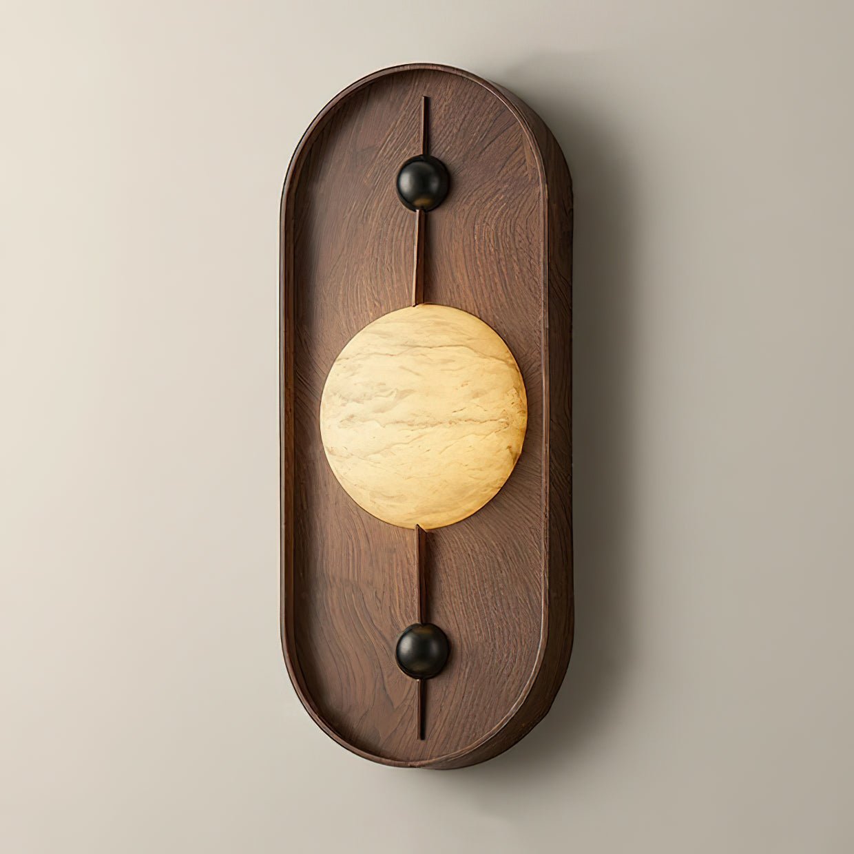 Lyvaran Oval Alabaster Wood Wall Light - Neutralighting
