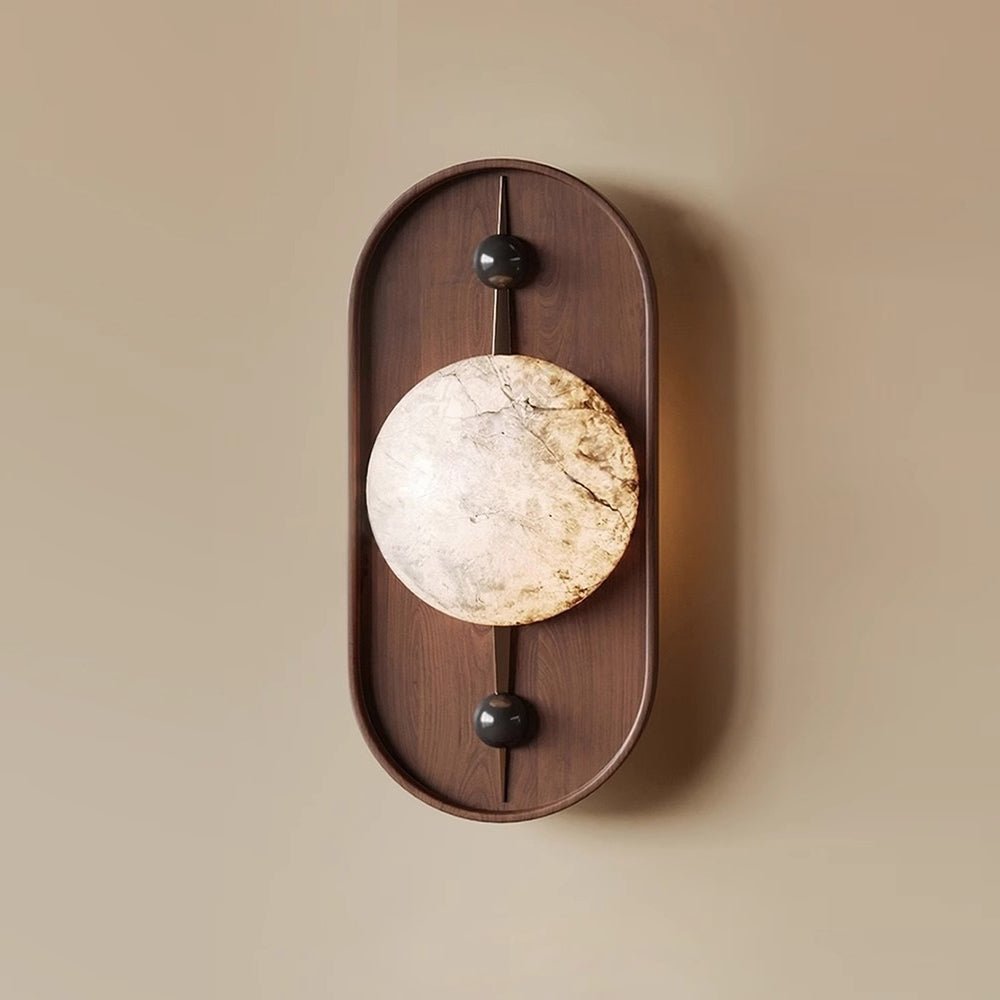 Lyvaran Oval Alabaster Wood Wall Light - Neutralighting