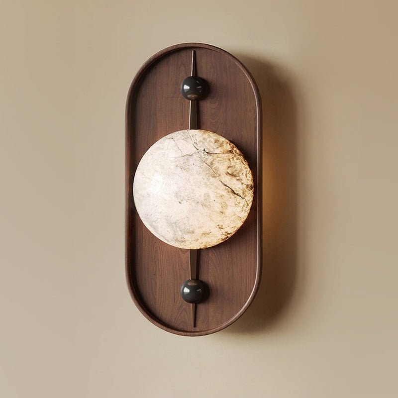 Lyvaran Oval Alabaster Wood Wall Light - Neutralighting