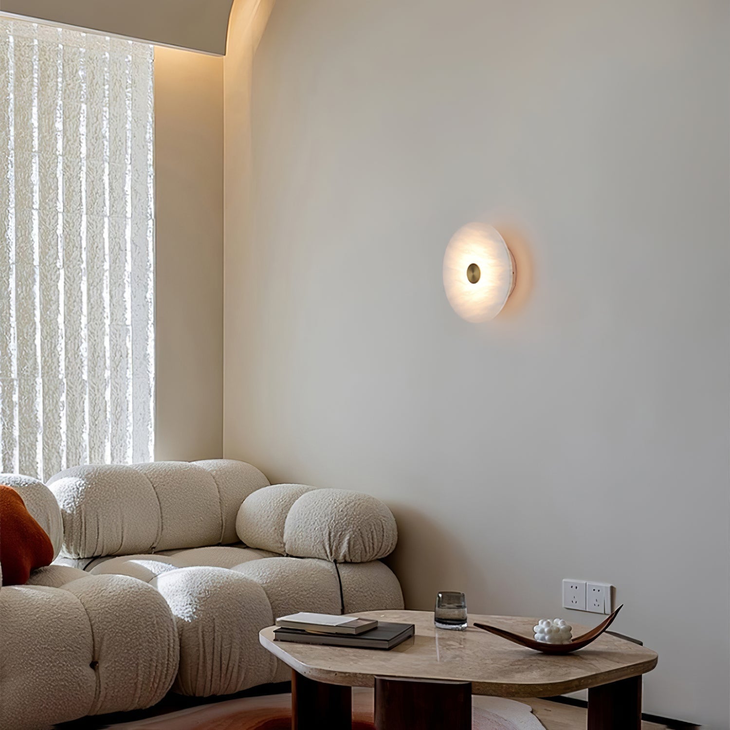 Ildvuvyu Modern Minimalist Alabaster Wall Lamp - Lamp Copper