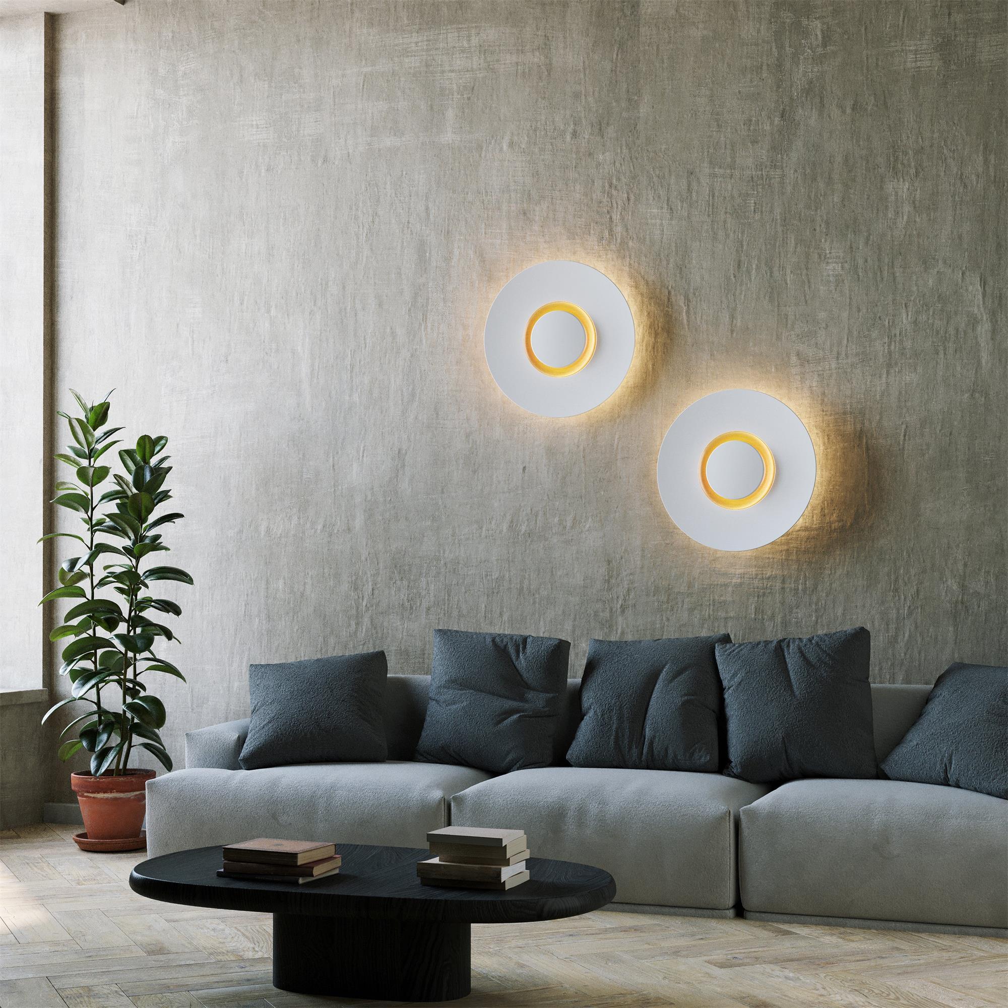Wall Light Halo Integrated LED Gold Ring Modern Minimalist - Letslighting