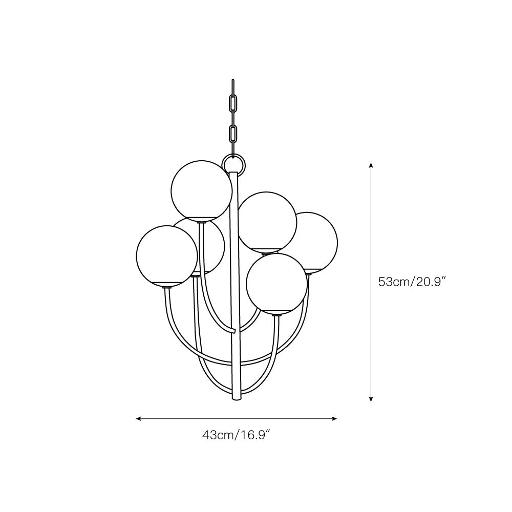 Kvennuvyu Moderne Minimaliste Métal Verre Lustre - Neutralighting