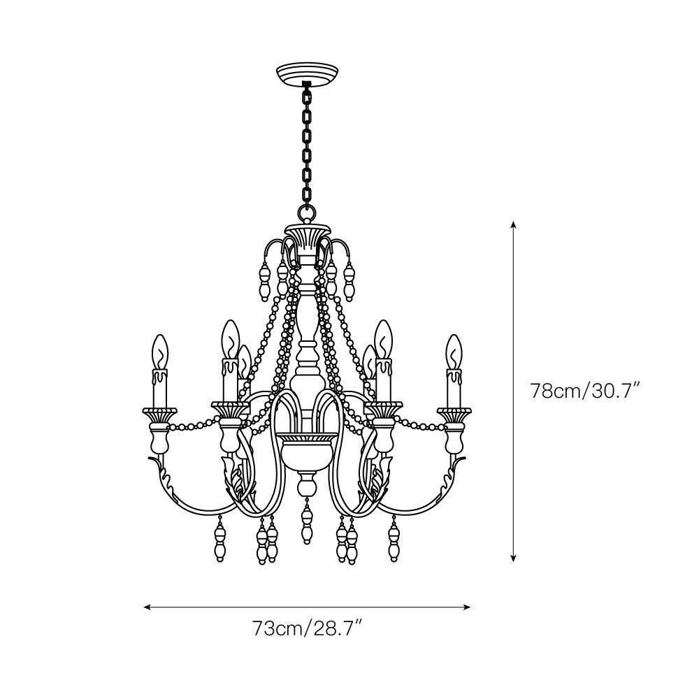 Norduvyh Postmodern Luxury Traditional Wooden Metal Chandelier - Lamp Copper