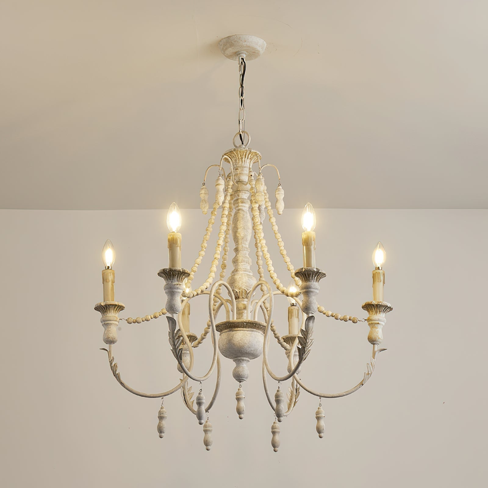 Norduvyh Postmodern Luxury Traditional Wooden Metal Chandelier - Lamp Copper