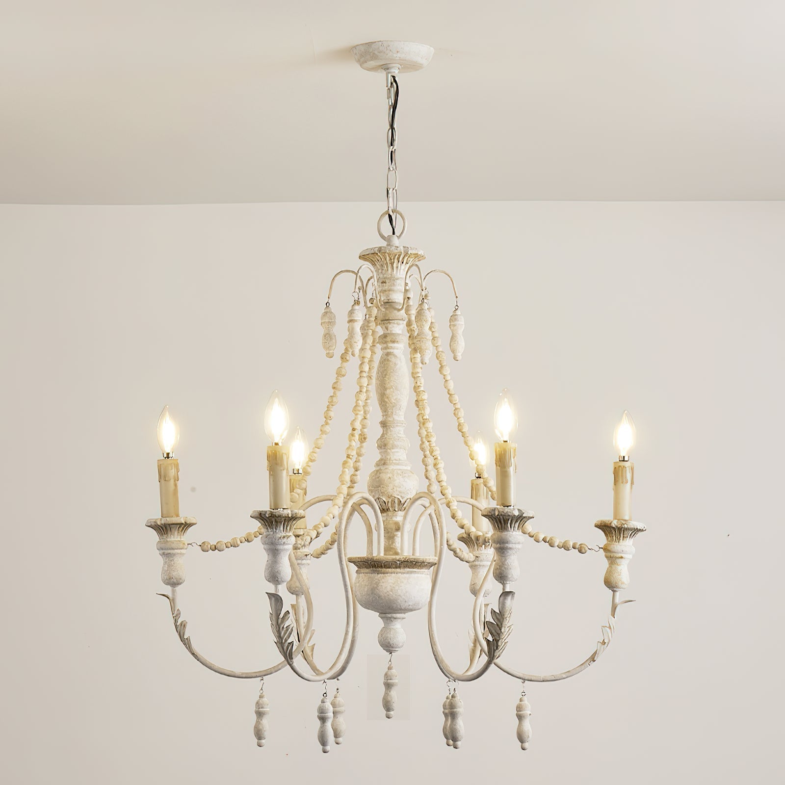 Norduvyh Postmodern Luxury Traditional Wooden Metal Chandelier - Lamp Copper