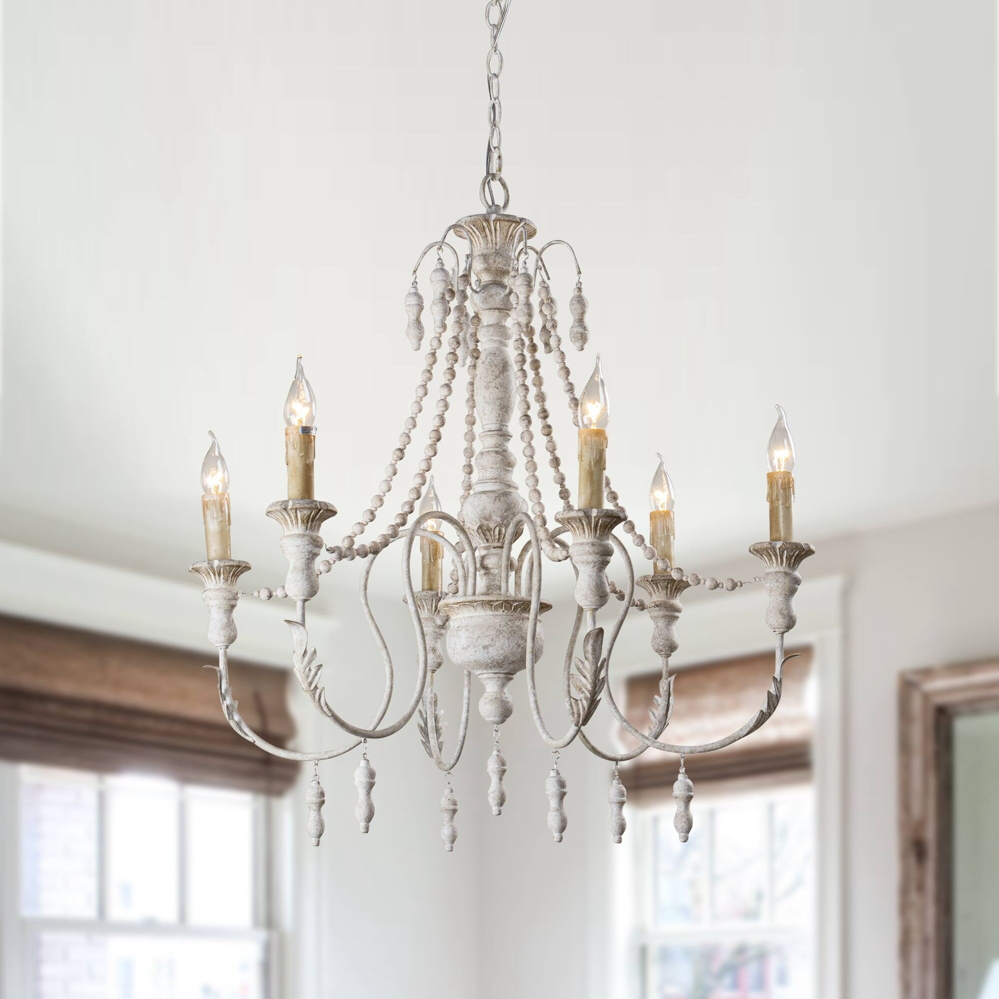 Norduvyh Postmodern Luxury Traditional Wooden Metal Chandelier - Lamp Copper