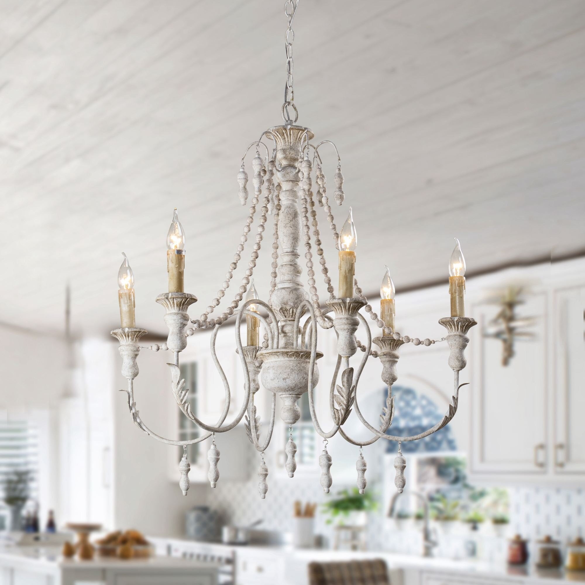 Norduvyh Postmodern Luxury Traditional Wooden Metal Chandelier - Lamp Copper