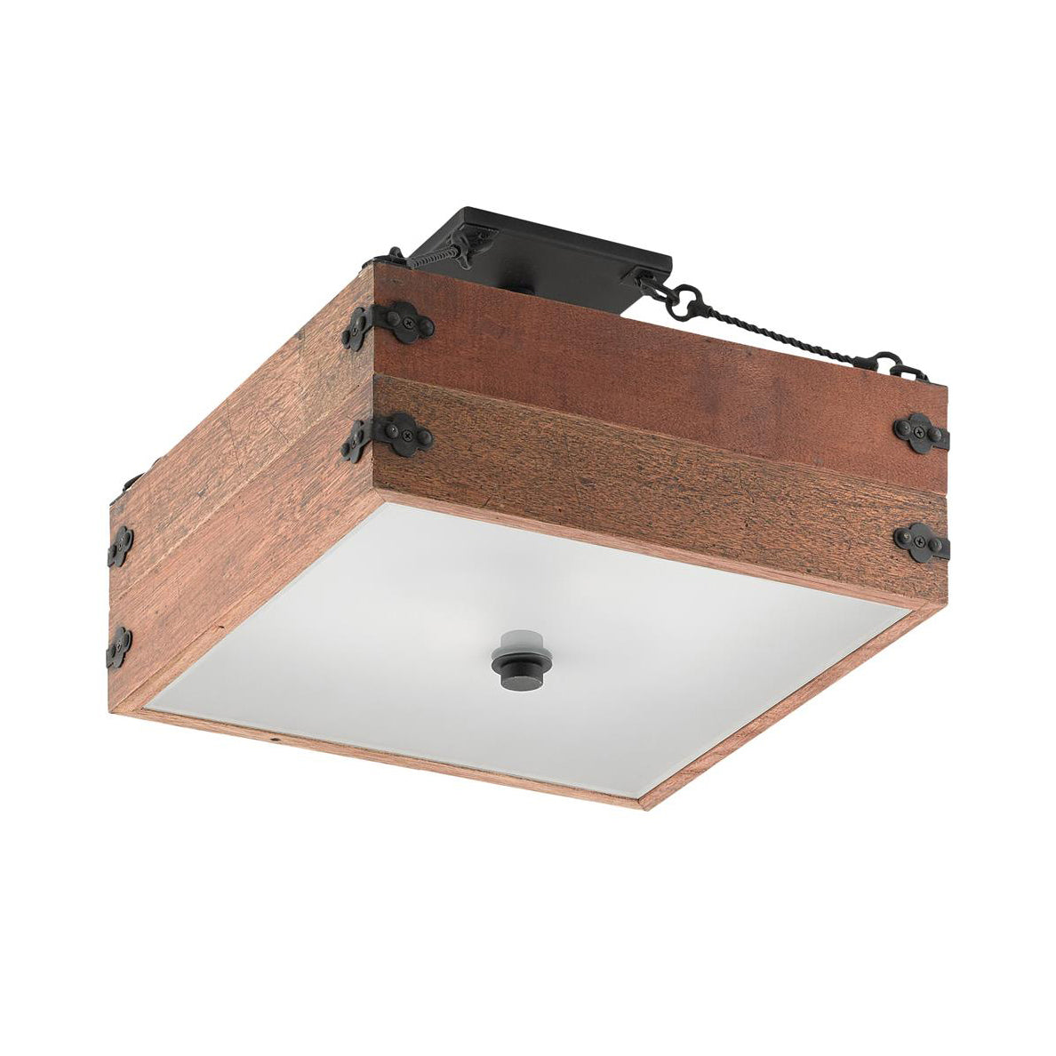Ljomuvyu Vintage Industrial Wooden Acrylic Semi-Flush Ceiling Lamp - Lamp Copper