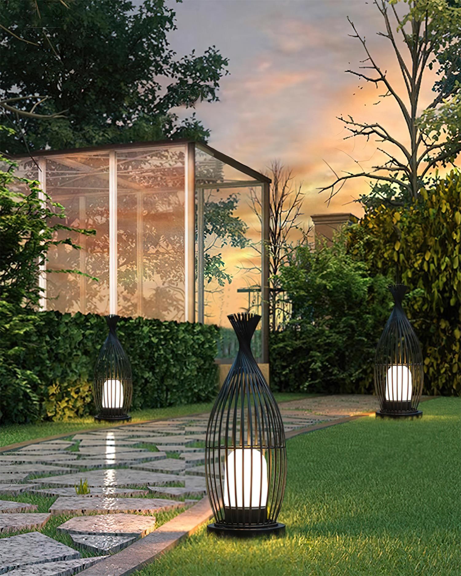 Birdcage Lampe de Poteau Extérieure Cage Industrielle - Neutralighting
