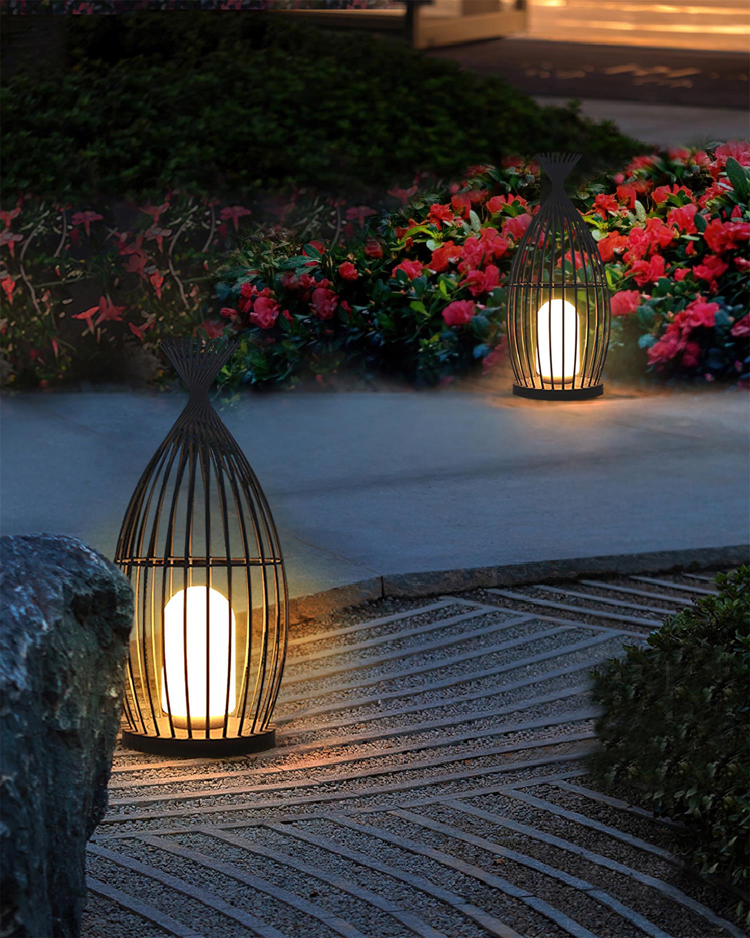 Birdcage Lampe de Poteau Extérieure Cage Industrielle - Neutralighting