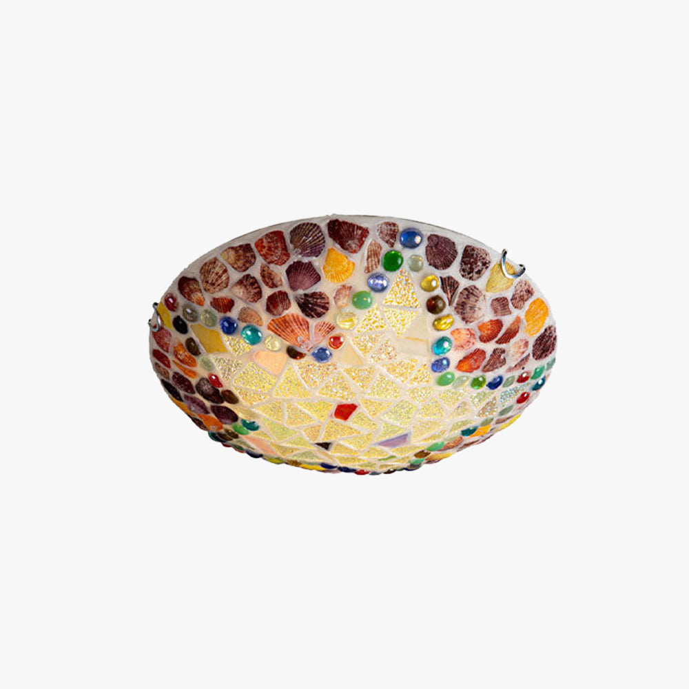 Tiffany Rustique Plafonnier Métal Verre Chambre À Coucher