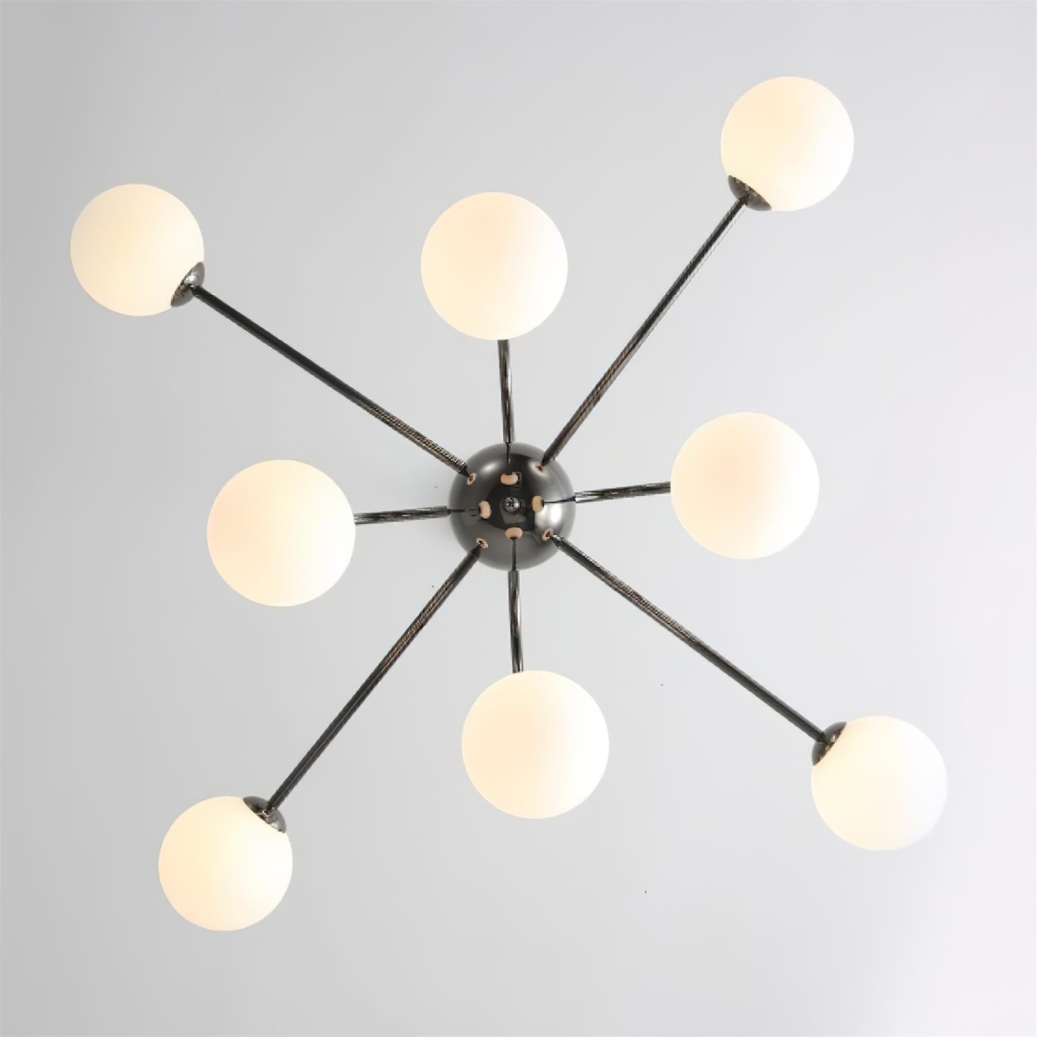 Virelli Lustre Arches Noires Globes en Verre Minimaliste - Neutralighting