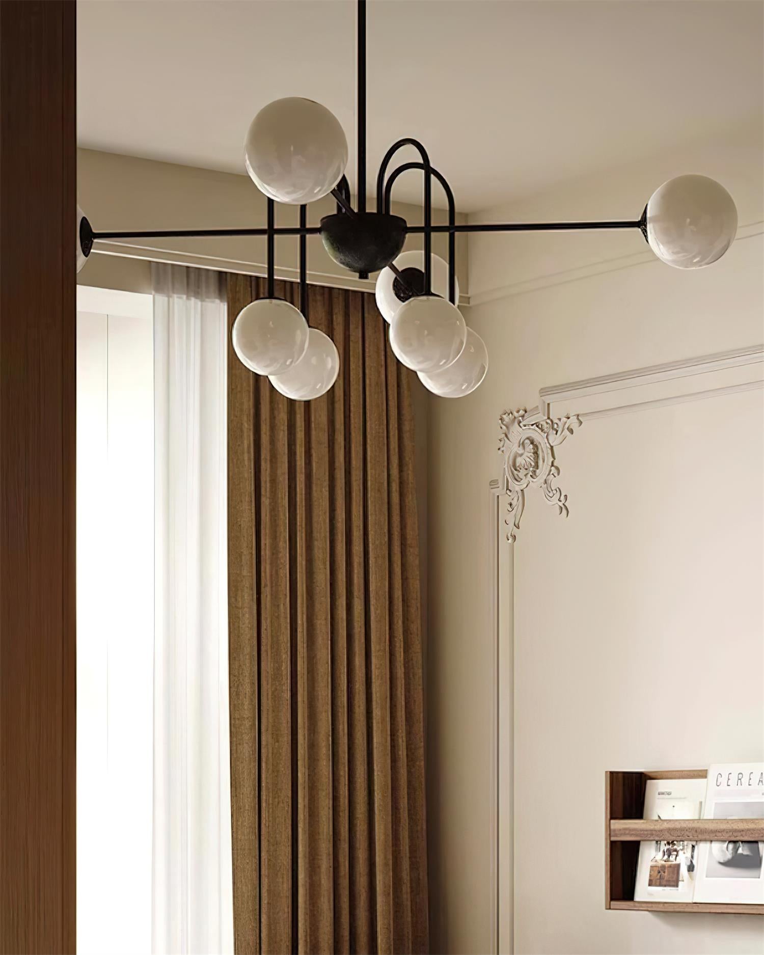 Virelli Lustre Arches Noires Globes en Verre Minimaliste - Neutralighting