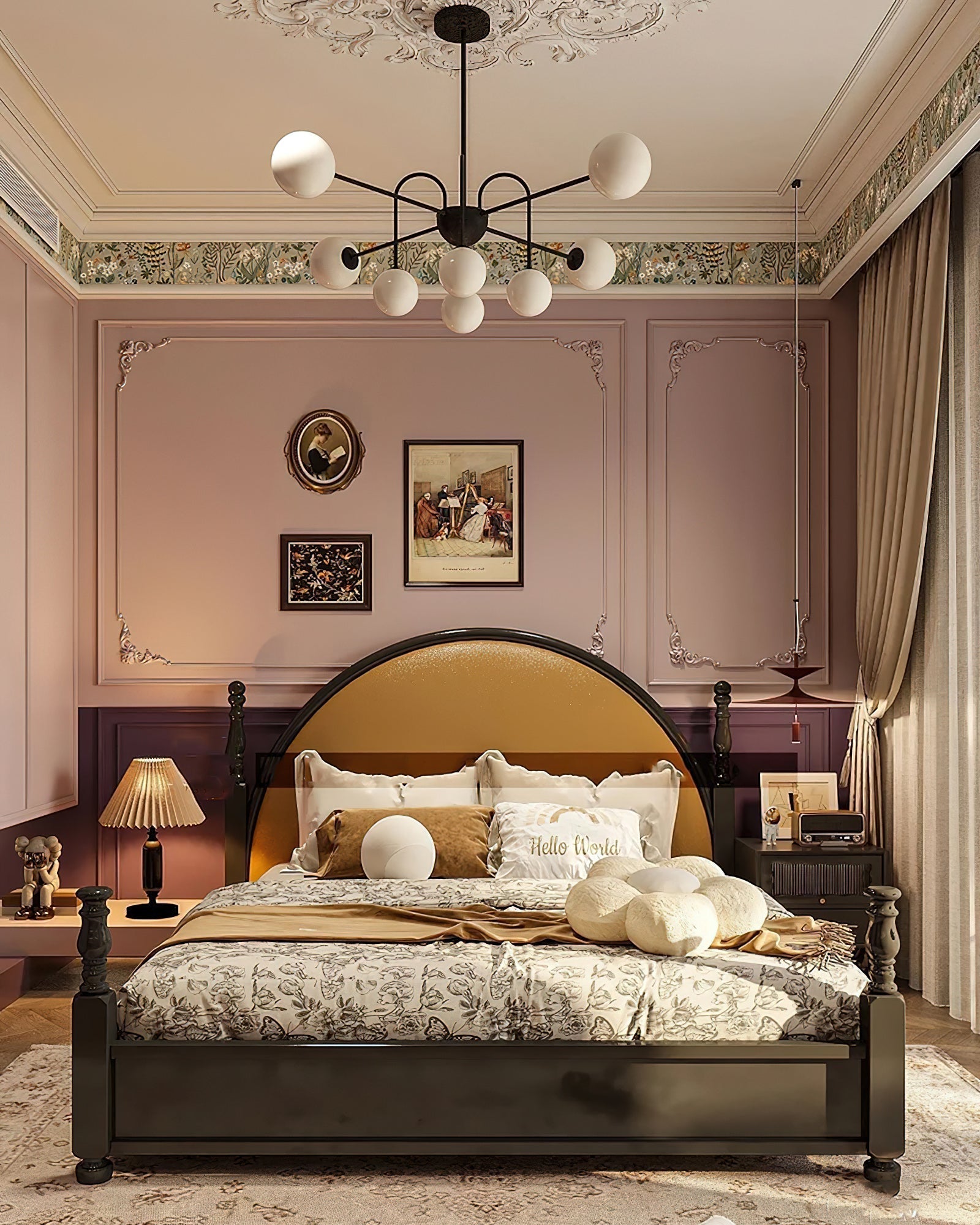 Virelli Lustre Arches Noires Globes en Verre Minimaliste - Neutralighting