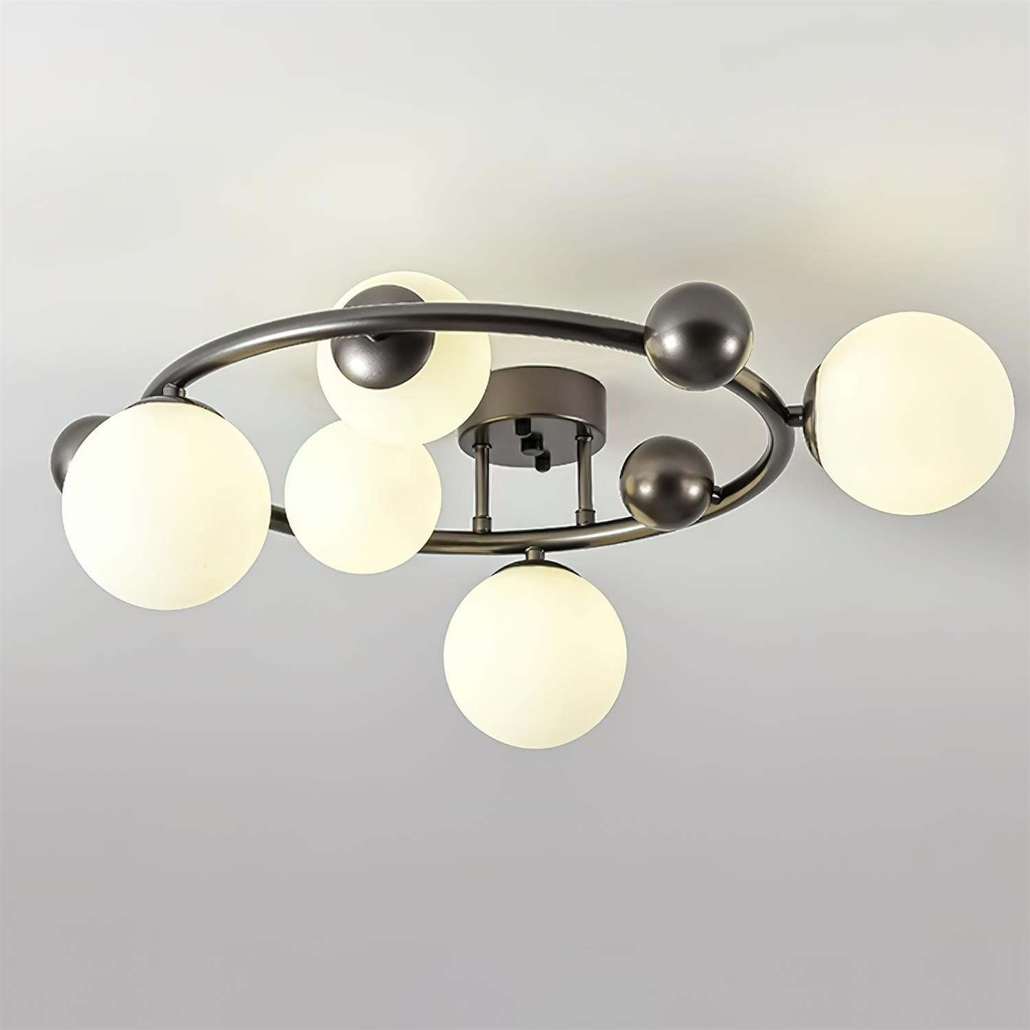 Keden Plafonnier Givré Verre Orbite Anneau Moderne - Neutralighting