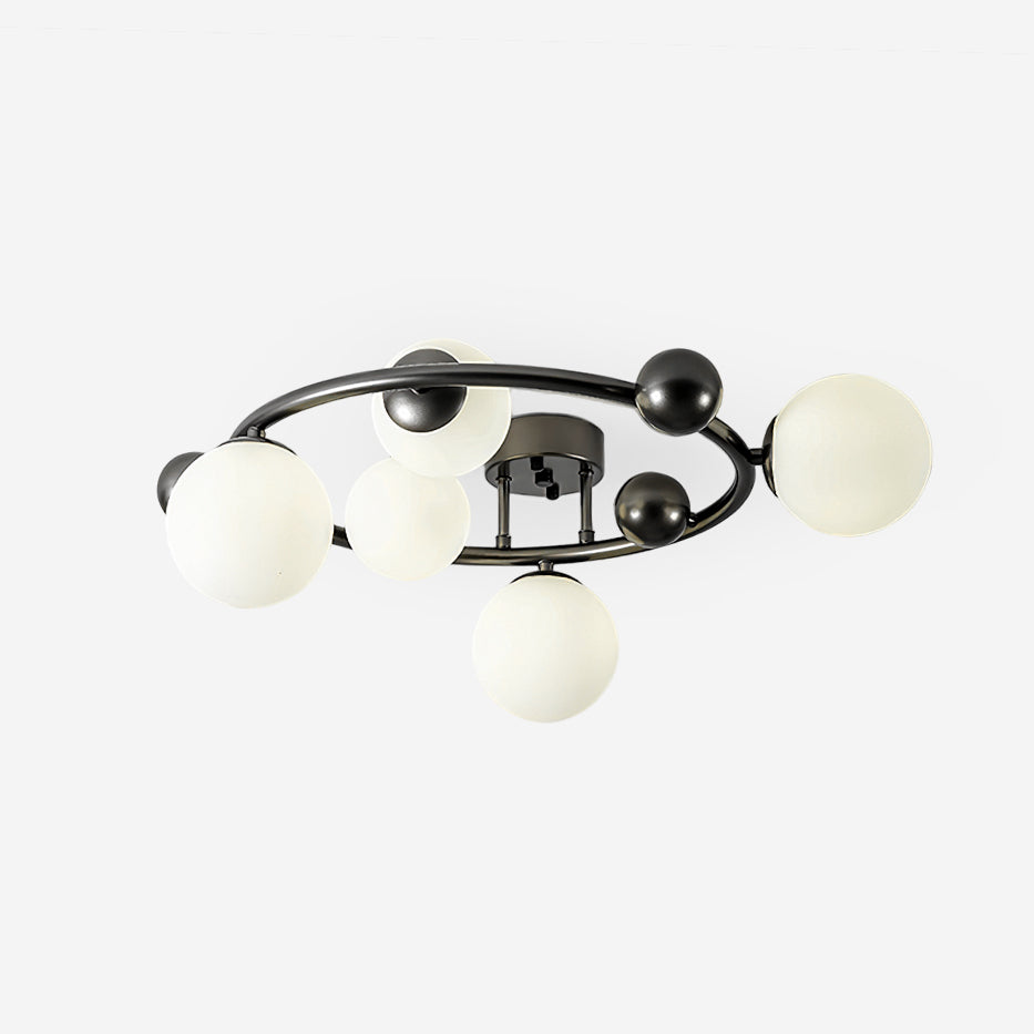 Keden Plafonnier Givré Verre Orbite Anneau Moderne - Neutralighting